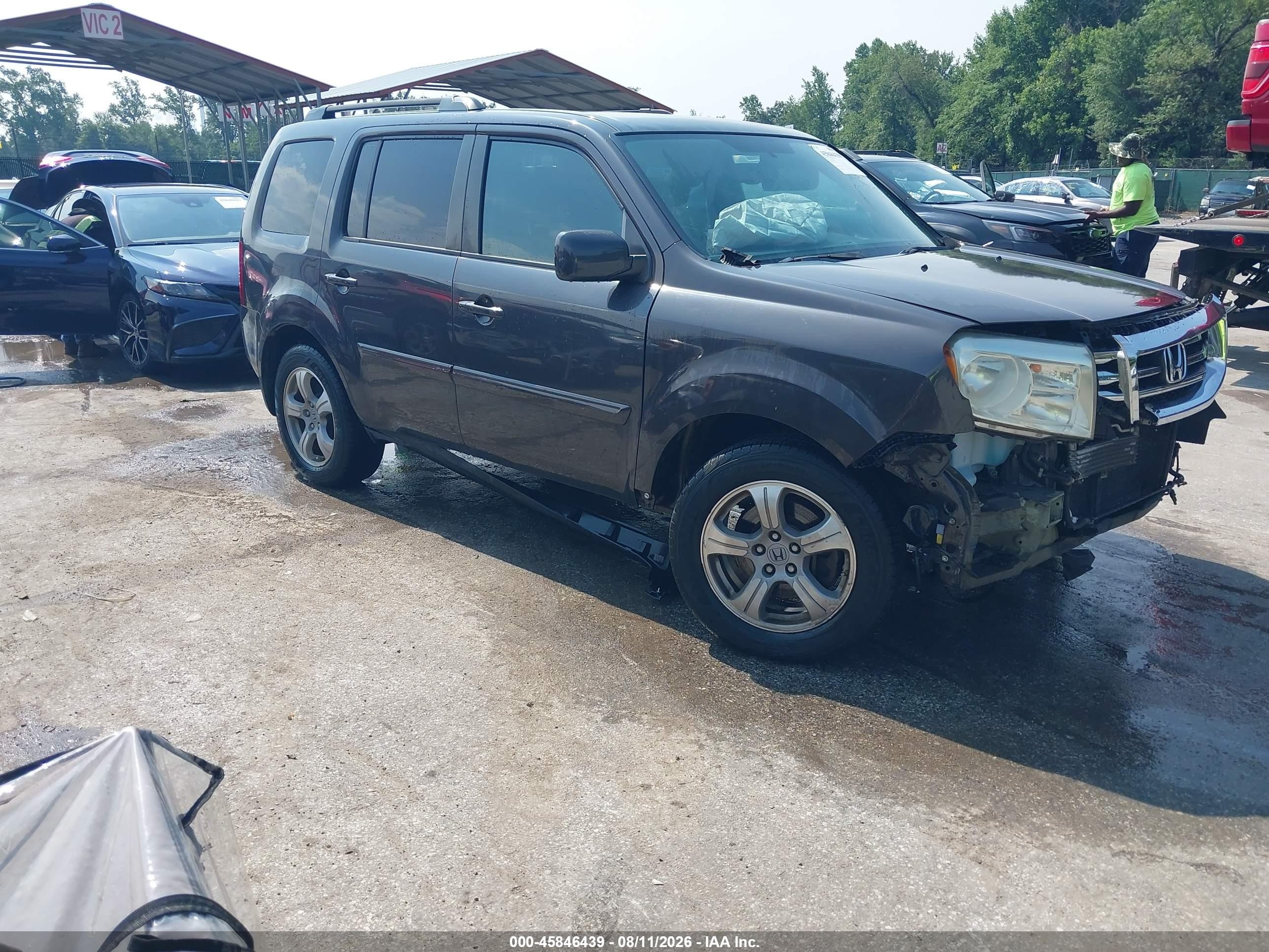 2014 Honda Pilot Ex-l Gray vin: 5FNYF4H78EB035081