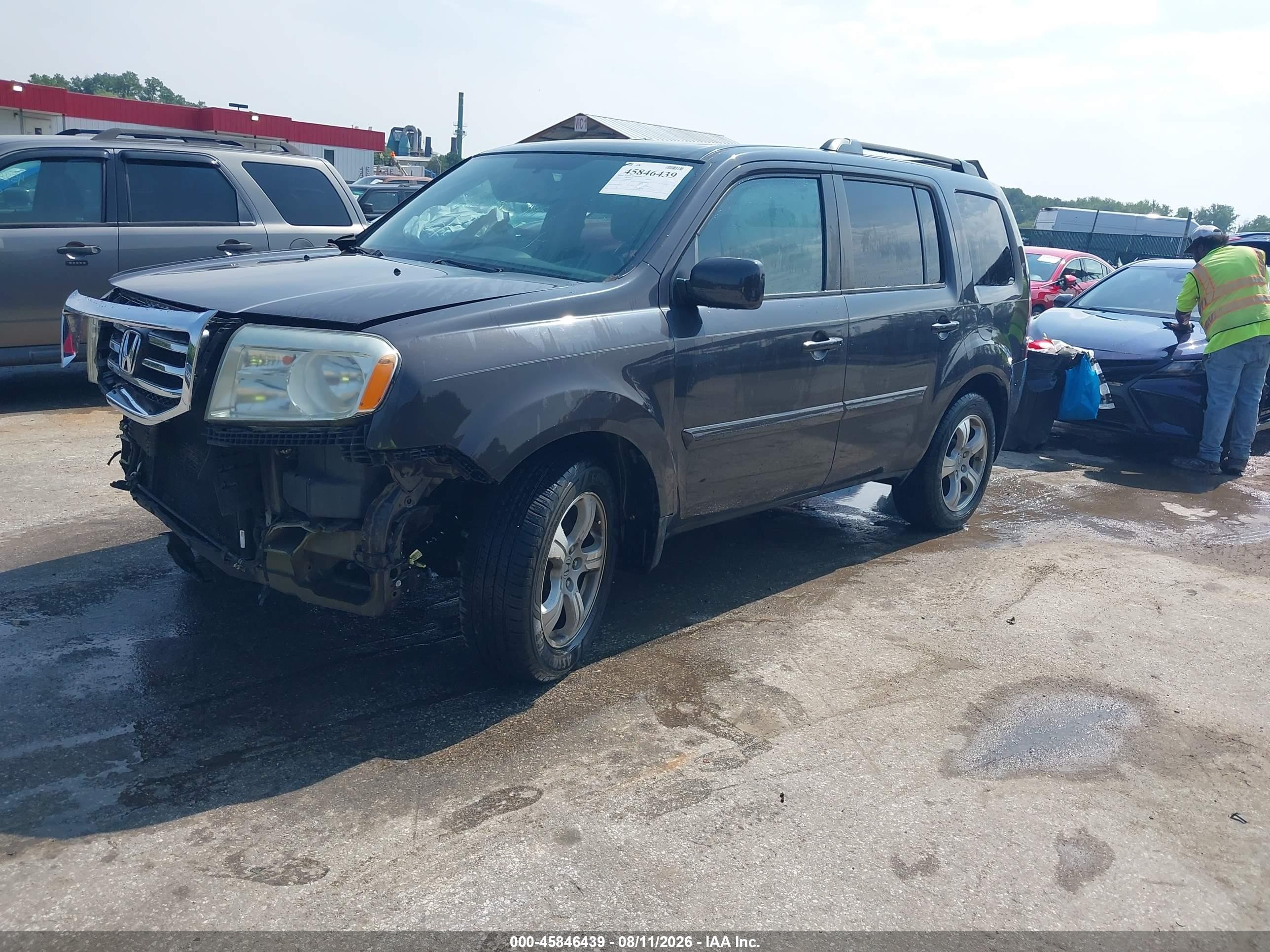 2014 Honda Pilot Ex-l Gray vin: 5FNYF4H78EB035081