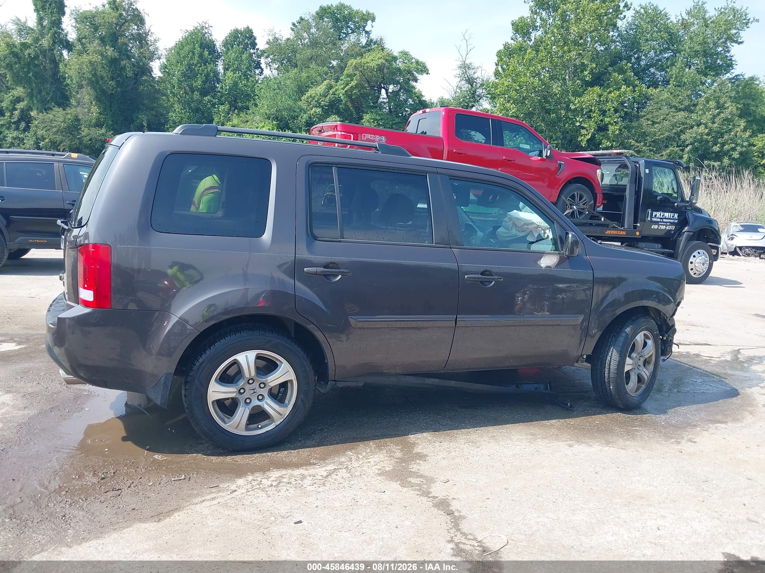 2014 Honda Pilot Ex-l Gray vin: 5FNYF4H78EB035081