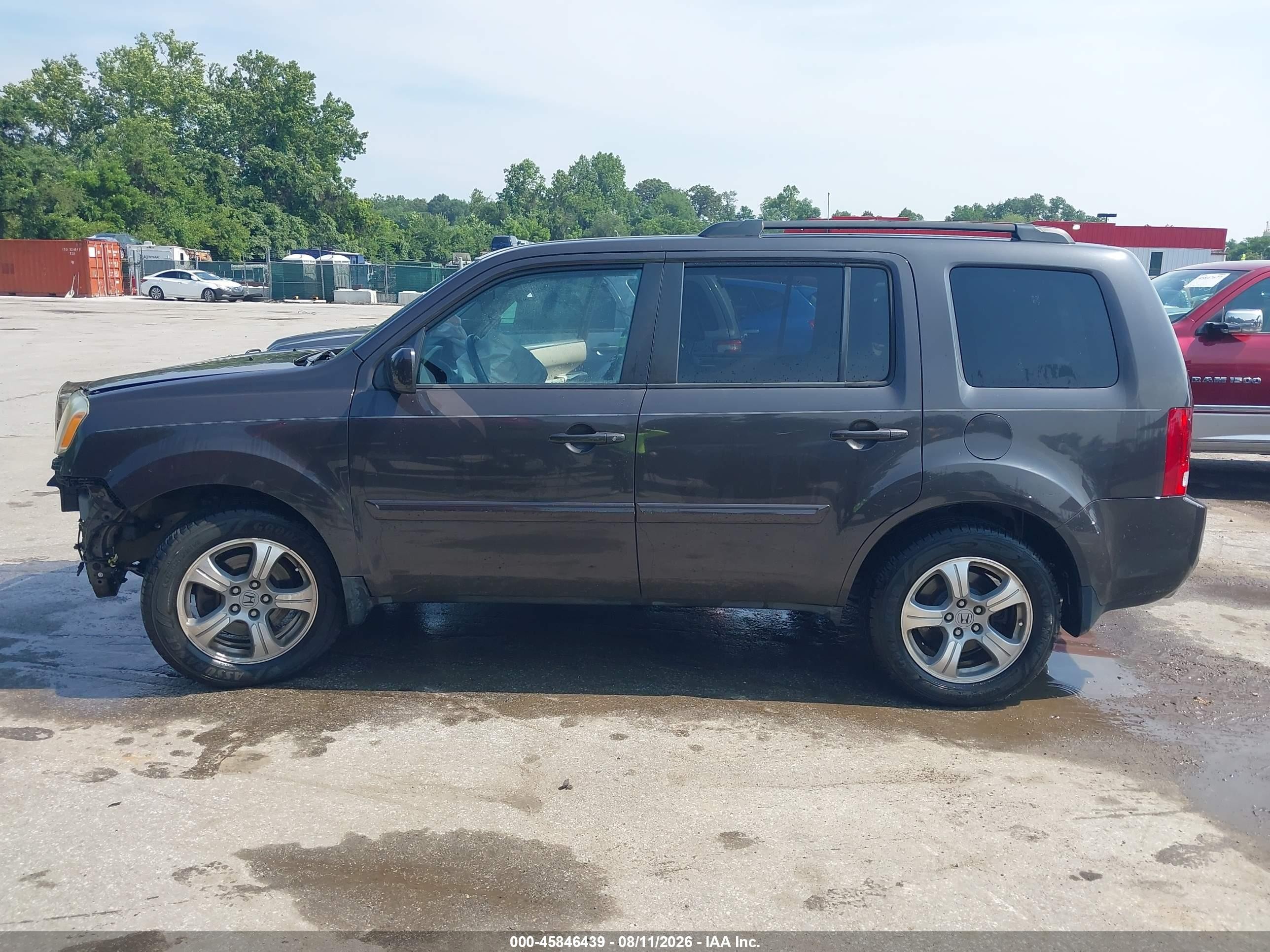 2014 Honda Pilot Ex-l Gray vin: 5FNYF4H78EB035081