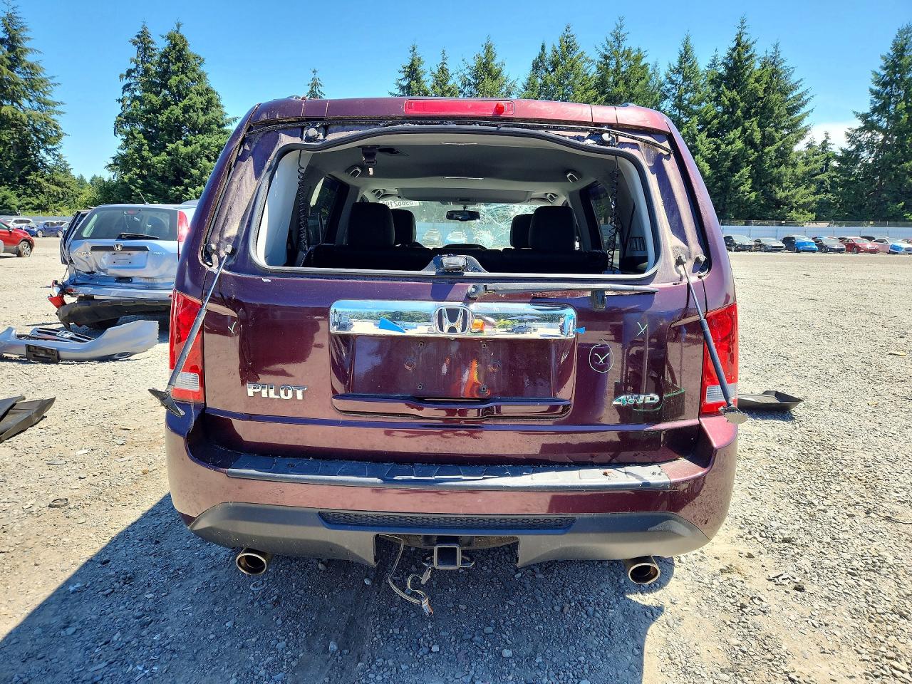 2015 Honda Pilot Exln Maroon vin: 5FNYF4H78FB043831