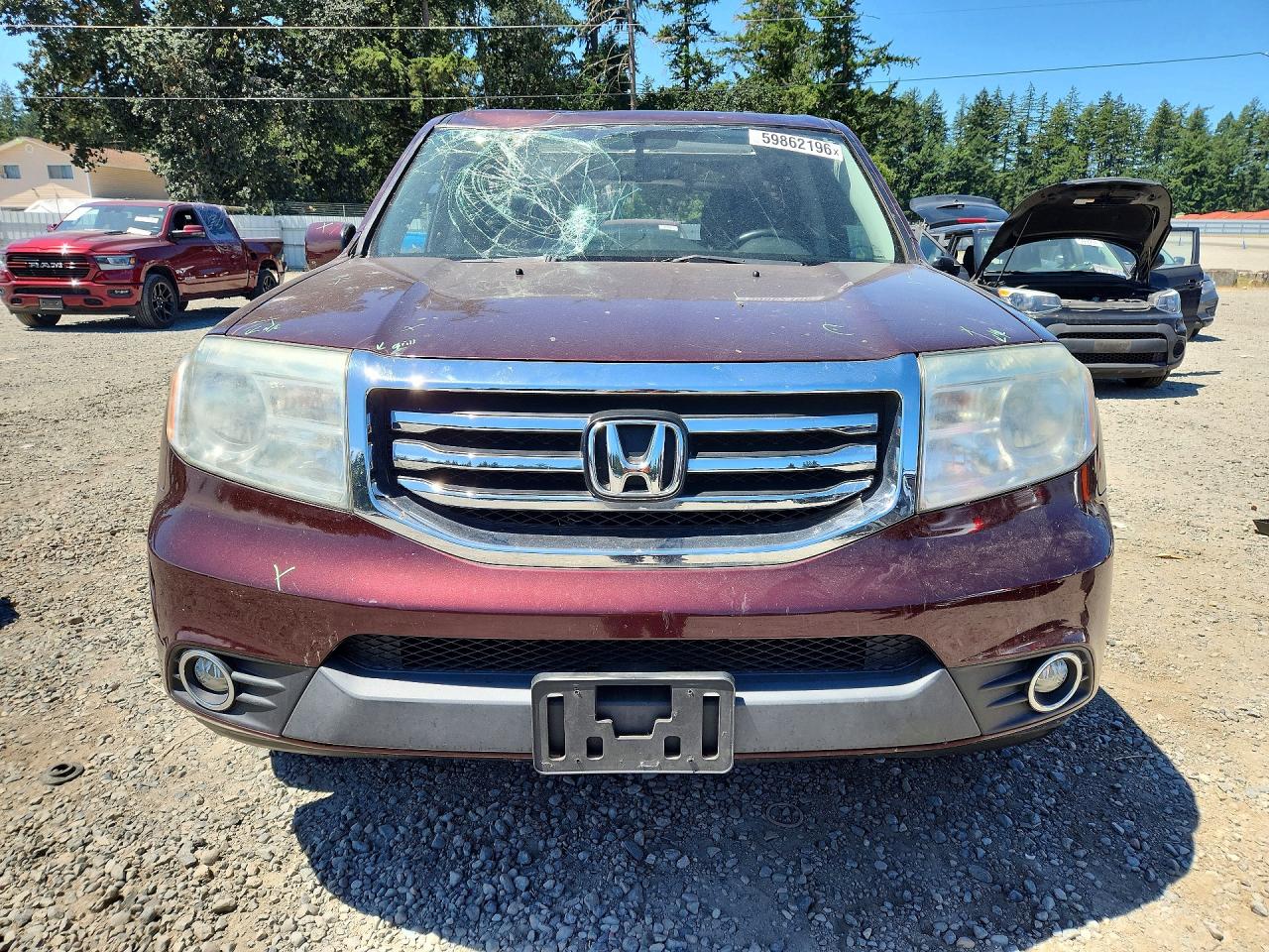 2015 Honda Pilot Exln Maroon vin: 5FNYF4H78FB043831