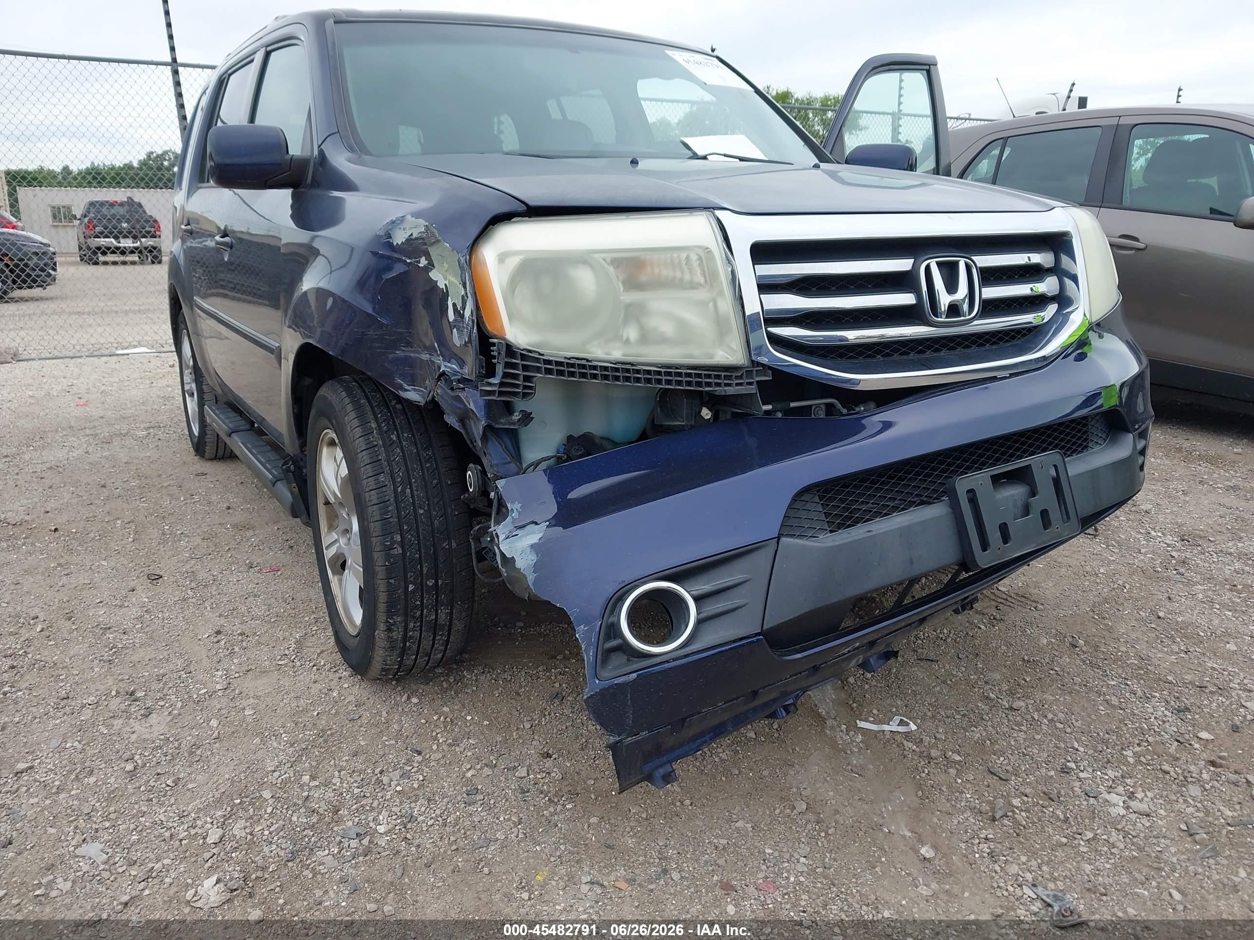 2013 Honda Pilot Ex-l Blue vin: 5FNYF4H79DB015579
