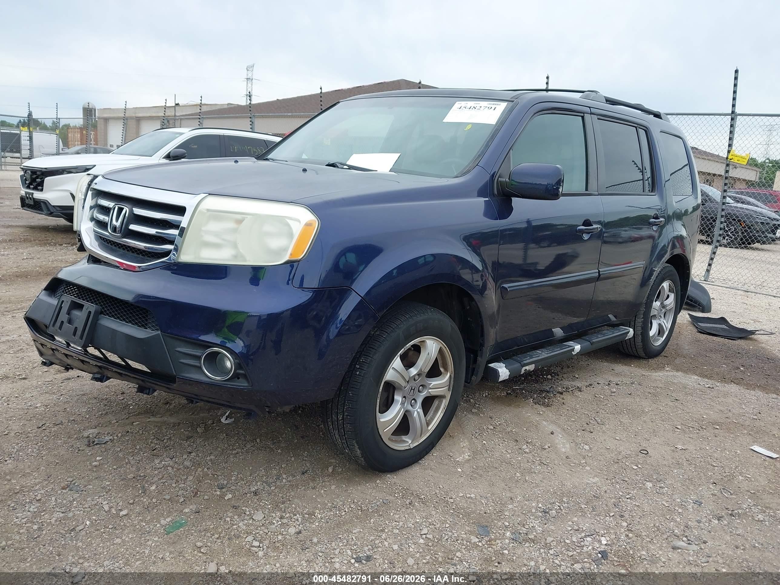 2013 Honda Pilot Ex-l Blue vin: 5FNYF4H79DB015579