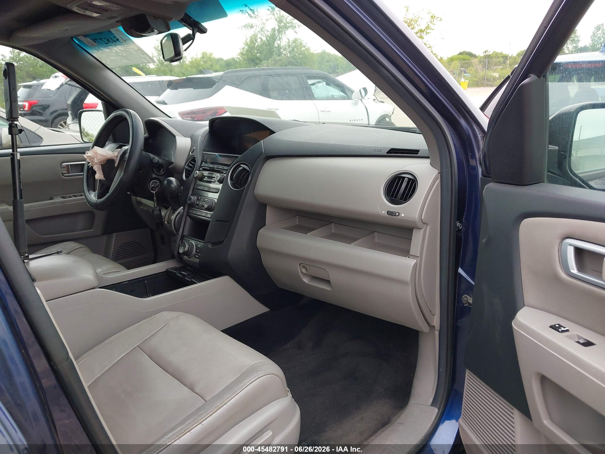2013 Honda Pilot Ex-l Blue vin: 5FNYF4H79DB015579