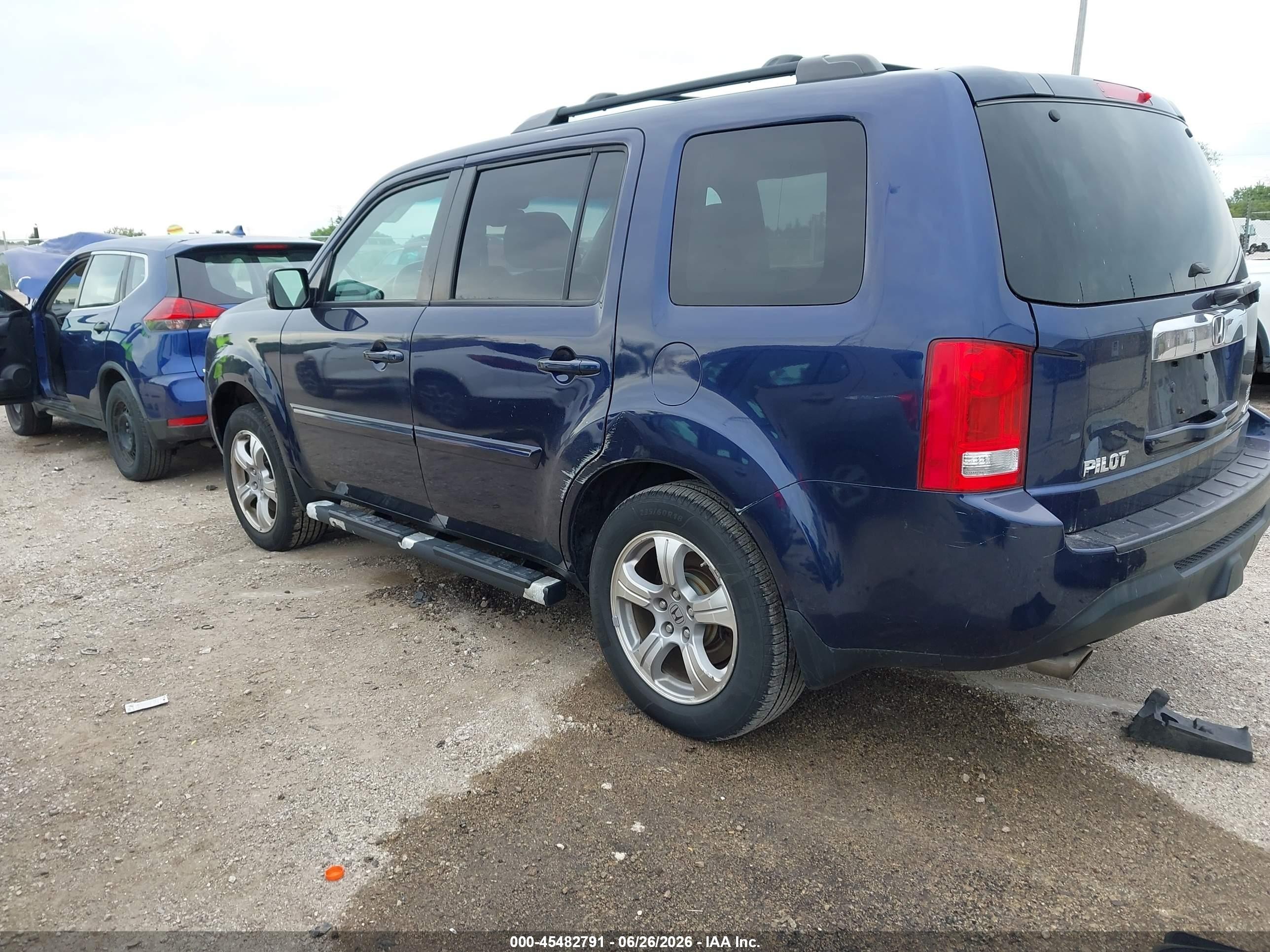 2013 Honda Pilot Ex-l Blue vin: 5FNYF4H79DB015579
