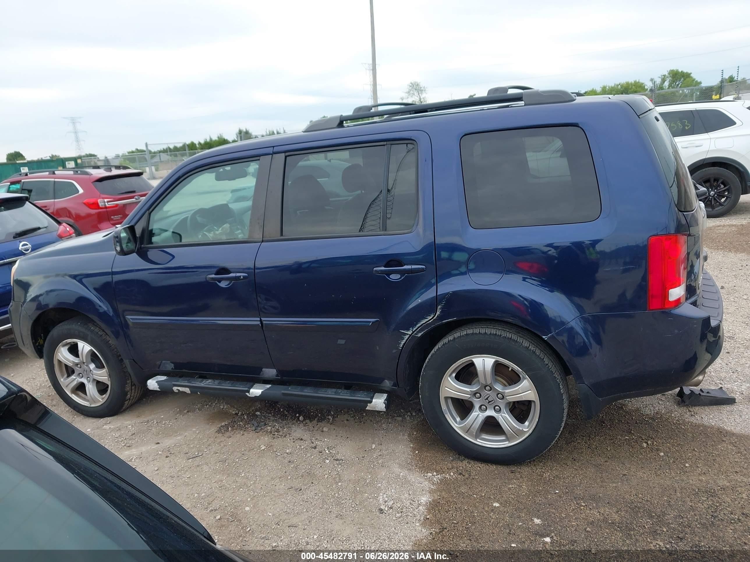 2013 Honda Pilot Ex-l Blue vin: 5FNYF4H79DB015579