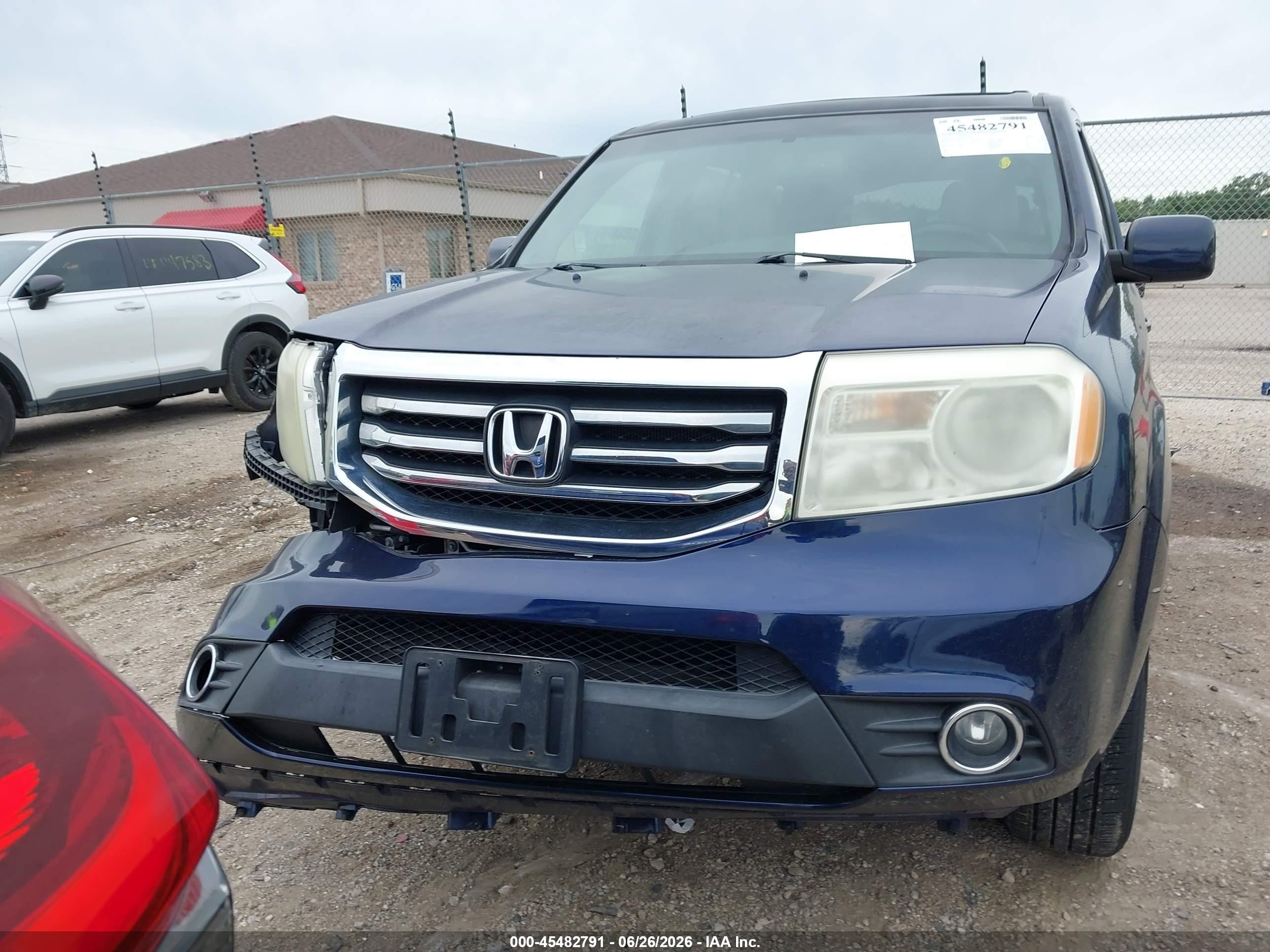 2013 Honda Pilot Ex-l Blue vin: 5FNYF4H79DB015579