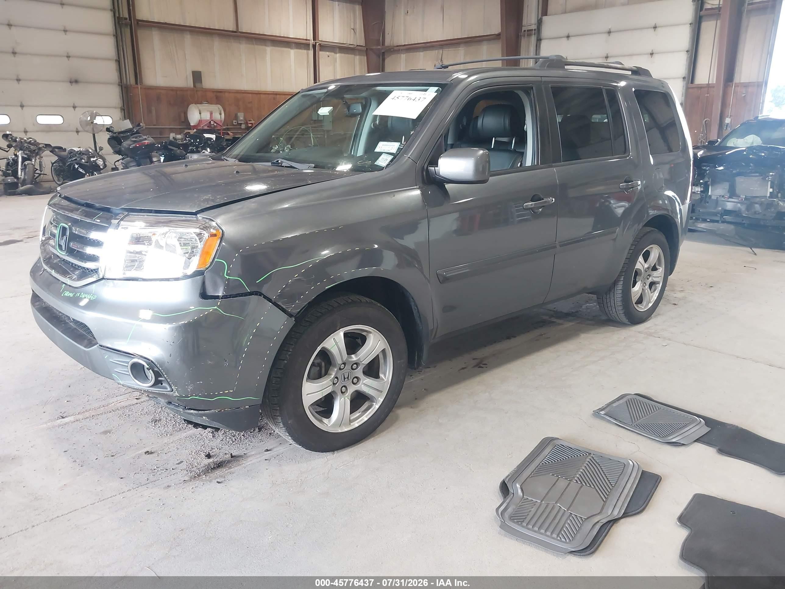2013 Honda Pilot Ex-l Серый vin: 5FNYF4H79DB015887