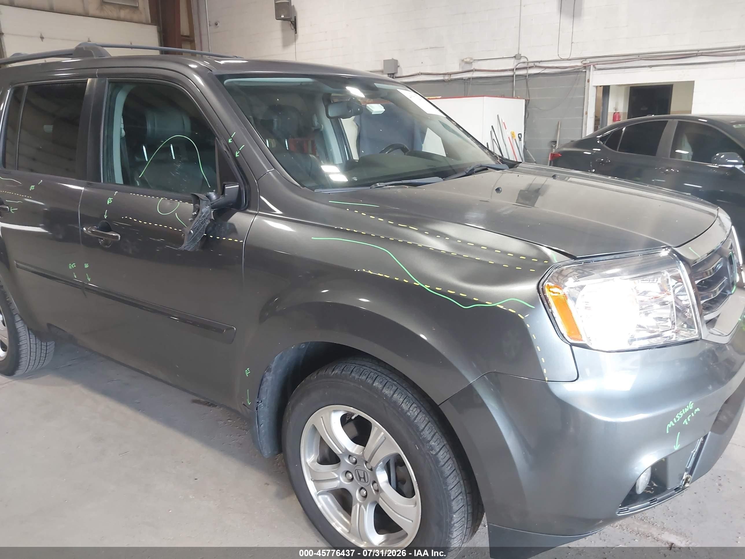 2013 Honda Pilot Ex-l Серый vin: 5FNYF4H79DB015887