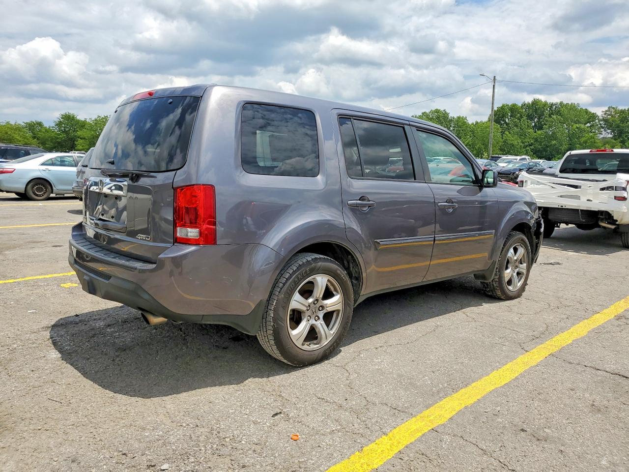 2014 Honda Pilot Exln Gray vin: 5FNYF4H79EB020461