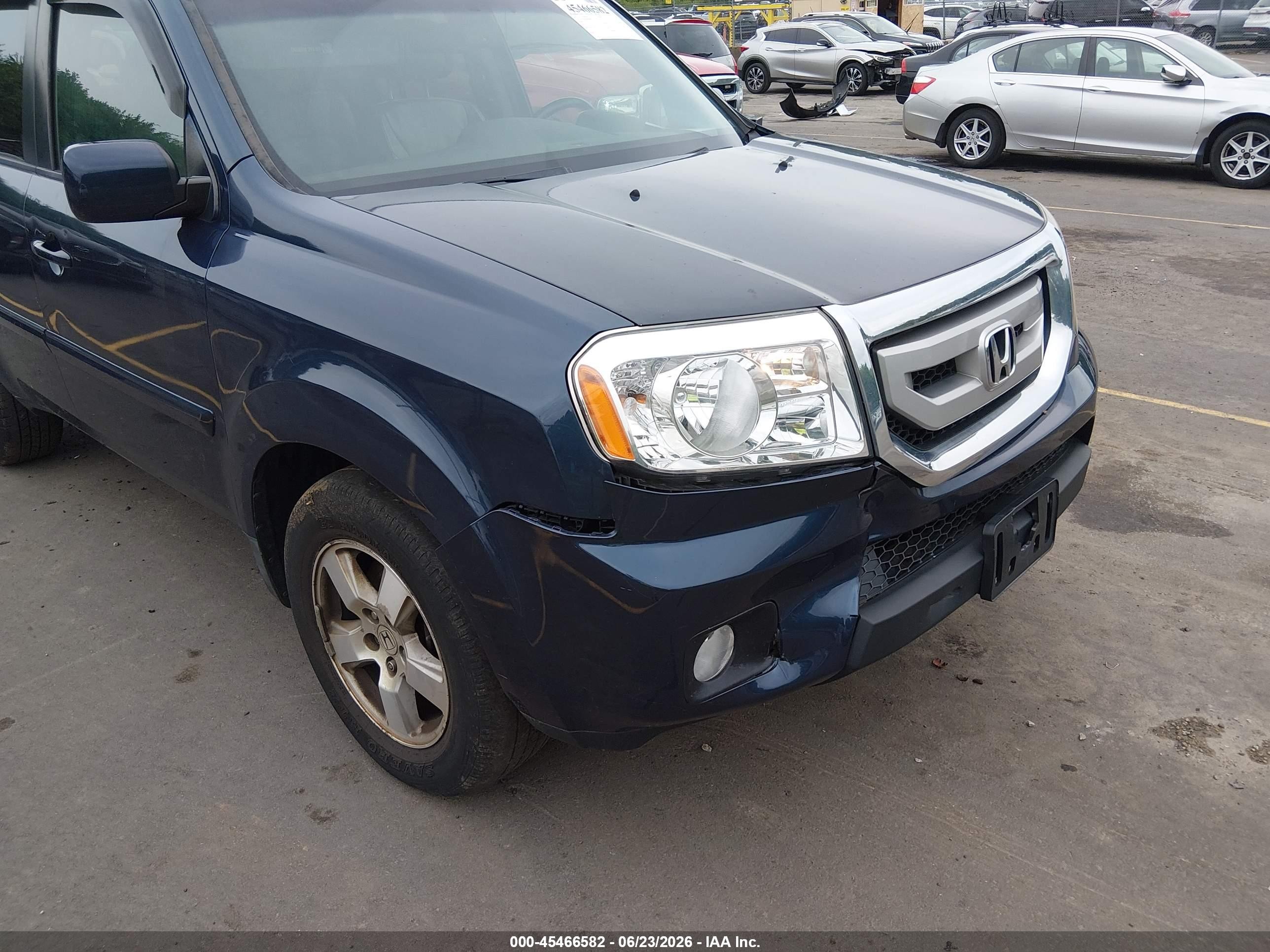 2011 Honda Pilot Ex-l Blue vin: 5FNYF4H7XBB048488