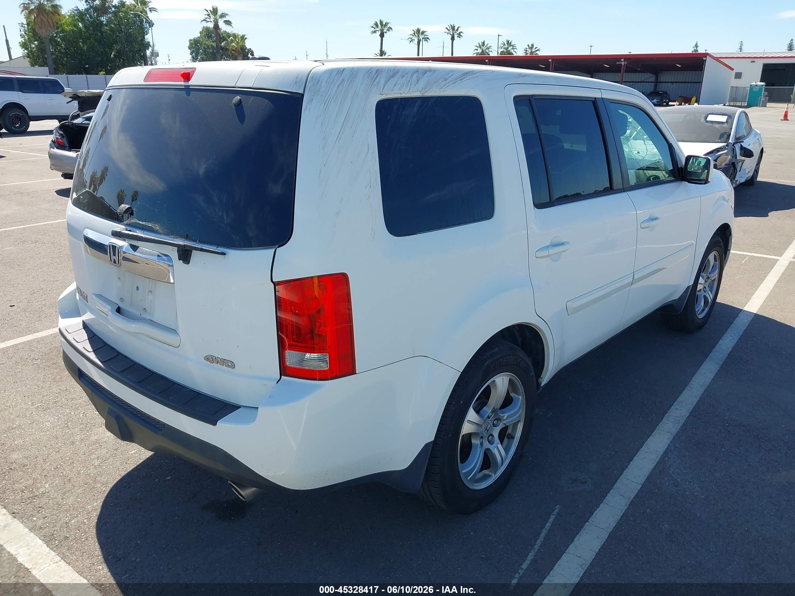 2013 Honda Pilot Ex-l White vin: 5FNYF4H7XDB065276