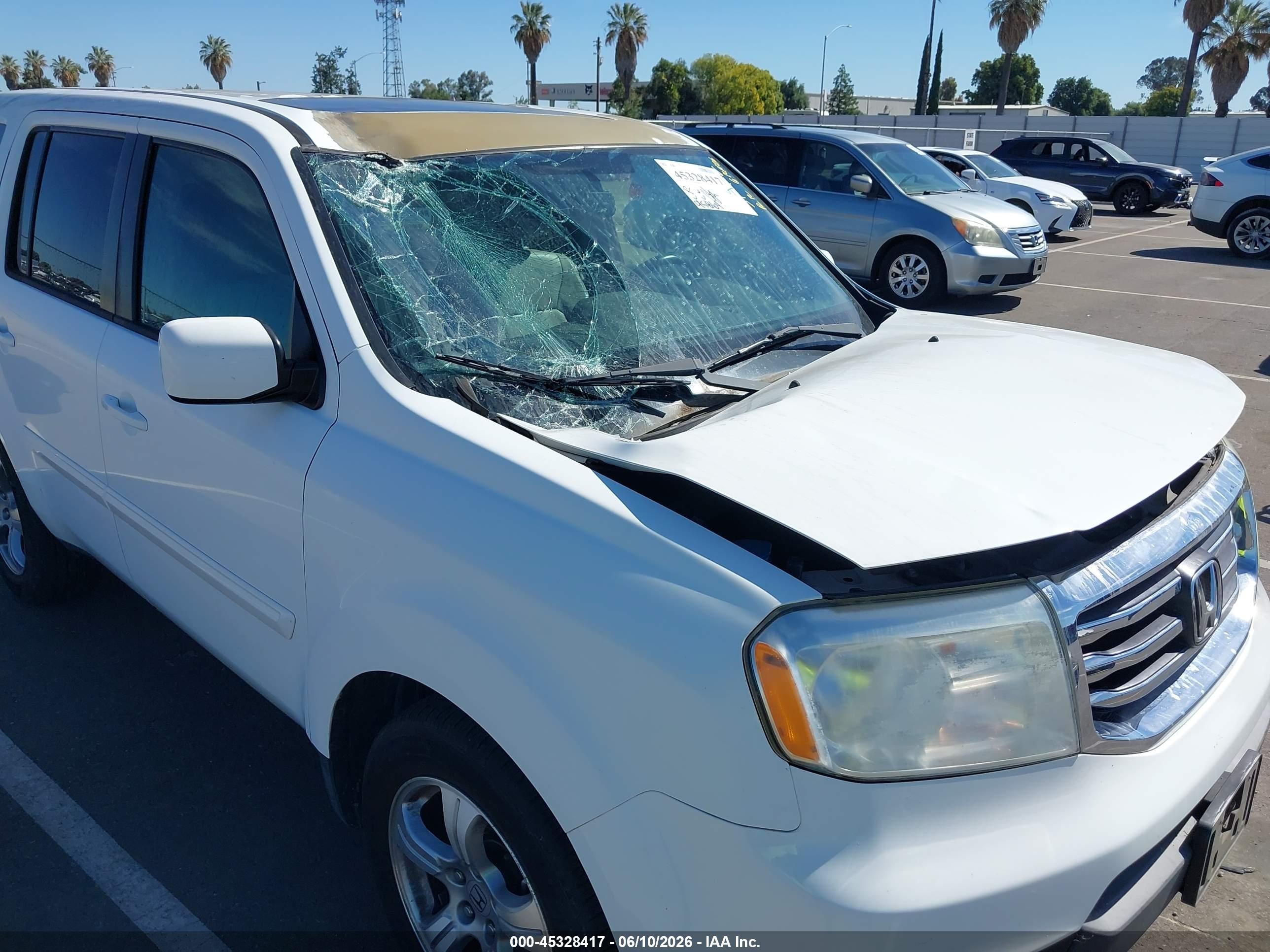 2013 Honda Pilot Ex-l White vin: 5FNYF4H7XDB065276