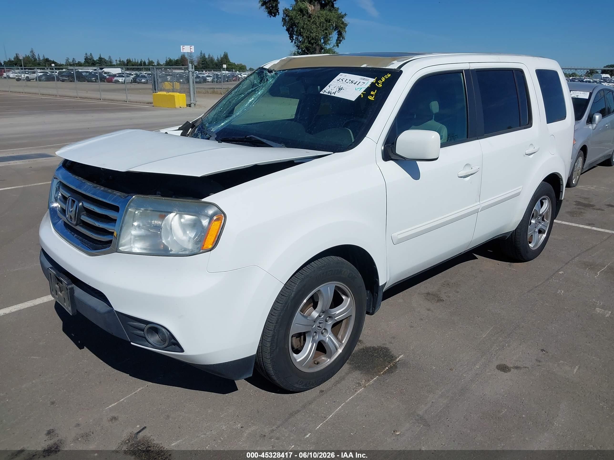 2013 Honda Pilot Ex-l White vin: 5FNYF4H7XDB065276