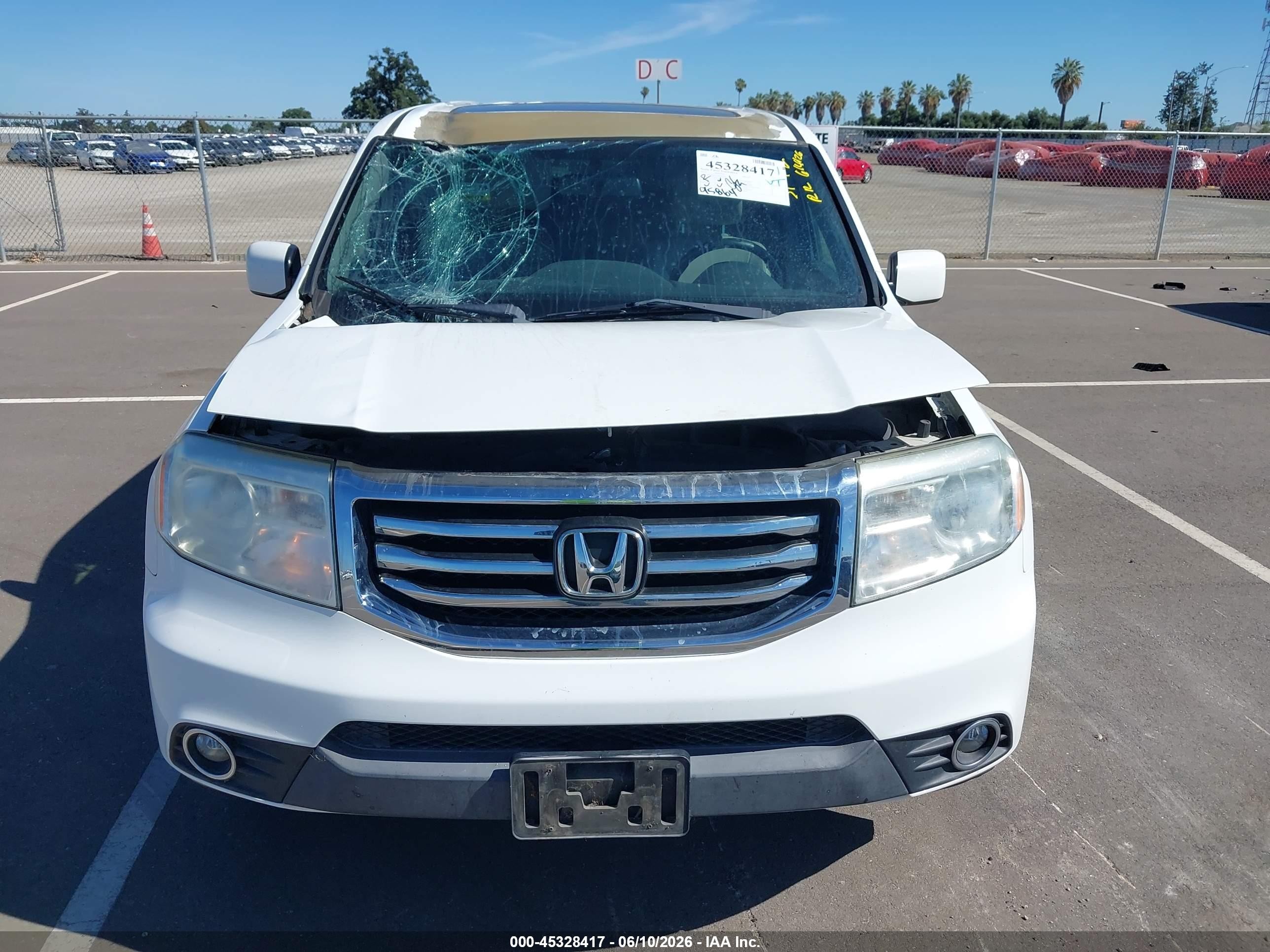 2013 Honda Pilot Ex-l White vin: 5FNYF4H7XDB065276