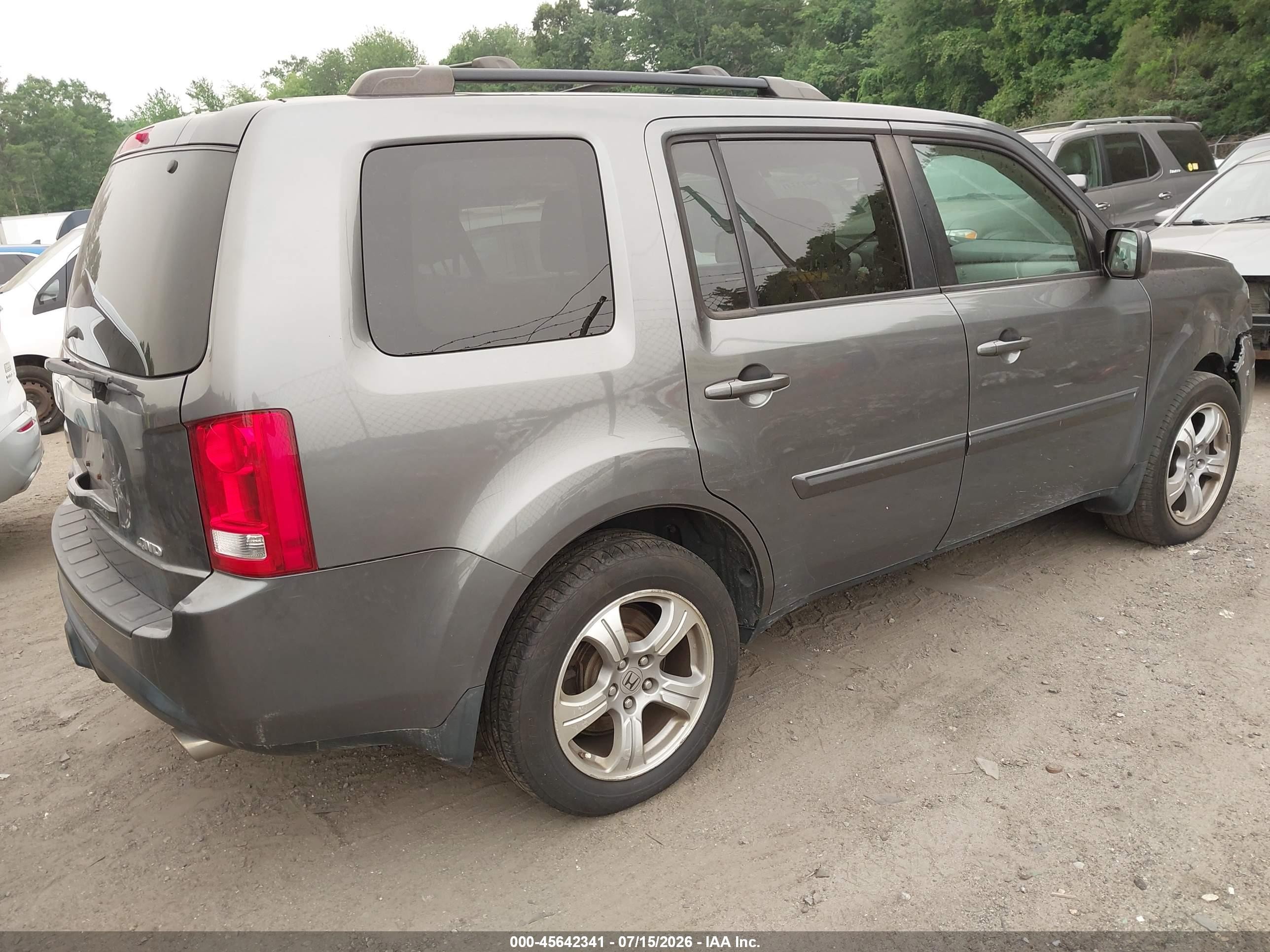 2013 Honda Pilot Ex-l Gray vin: 5FNYF4H7XDB076732