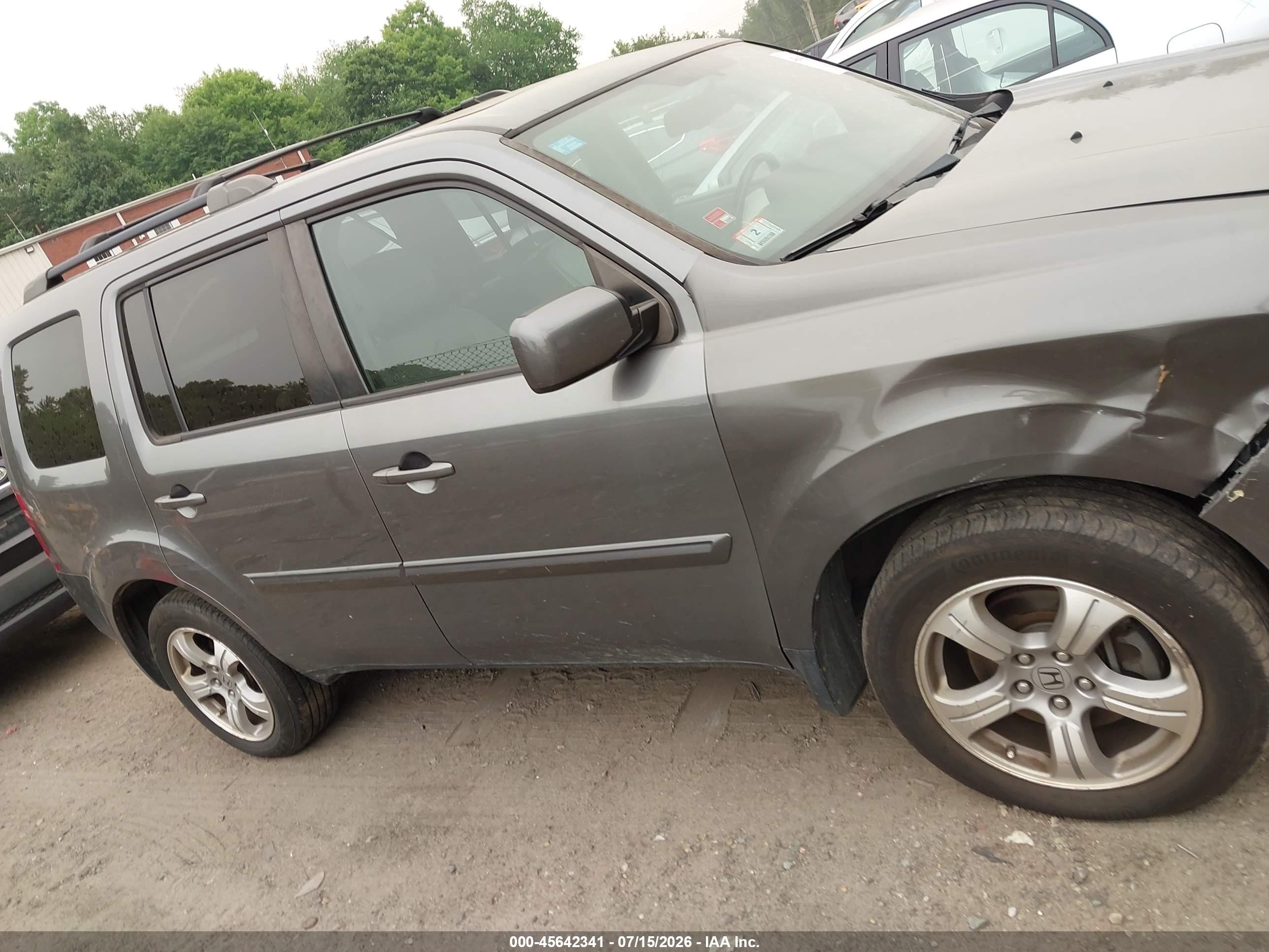 2013 Honda Pilot Ex-l Gray vin: 5FNYF4H7XDB076732
