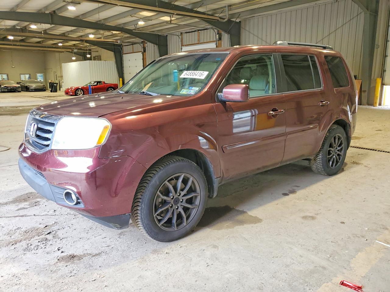 2013 Honda Pilot Exln Burgundy vin: 5FNYF4H7XDB081851