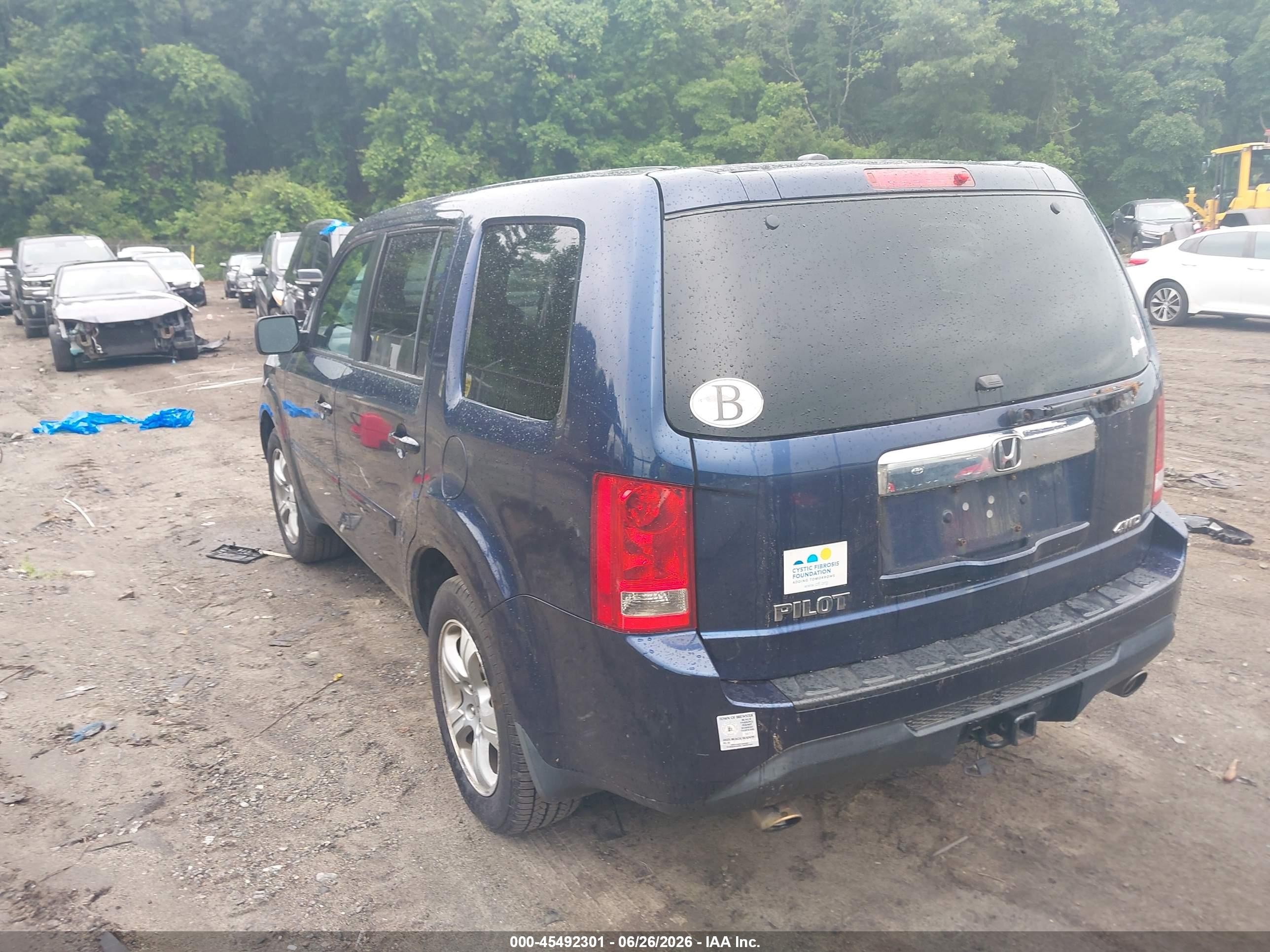 2014 Honda Pilot Ex-l Blue vin: 5FNYF4H7XEB056241