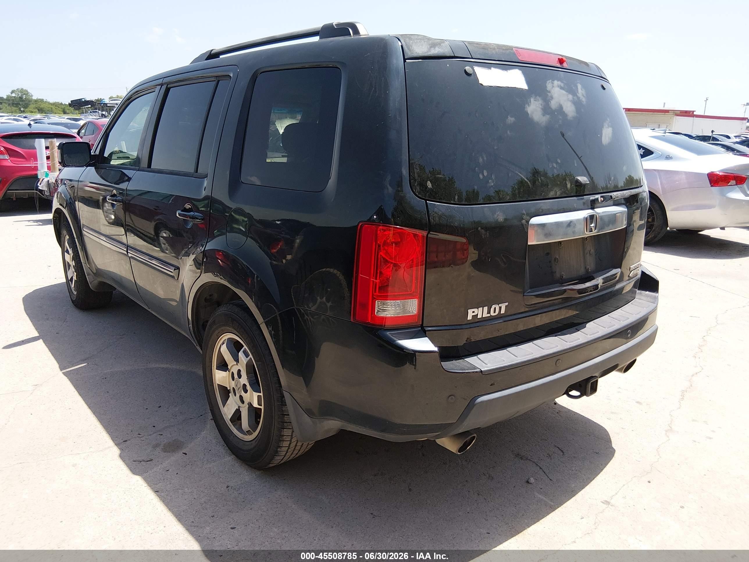2010 Honda Pilot Touring Black vin: 5FNYF4H86AB025491