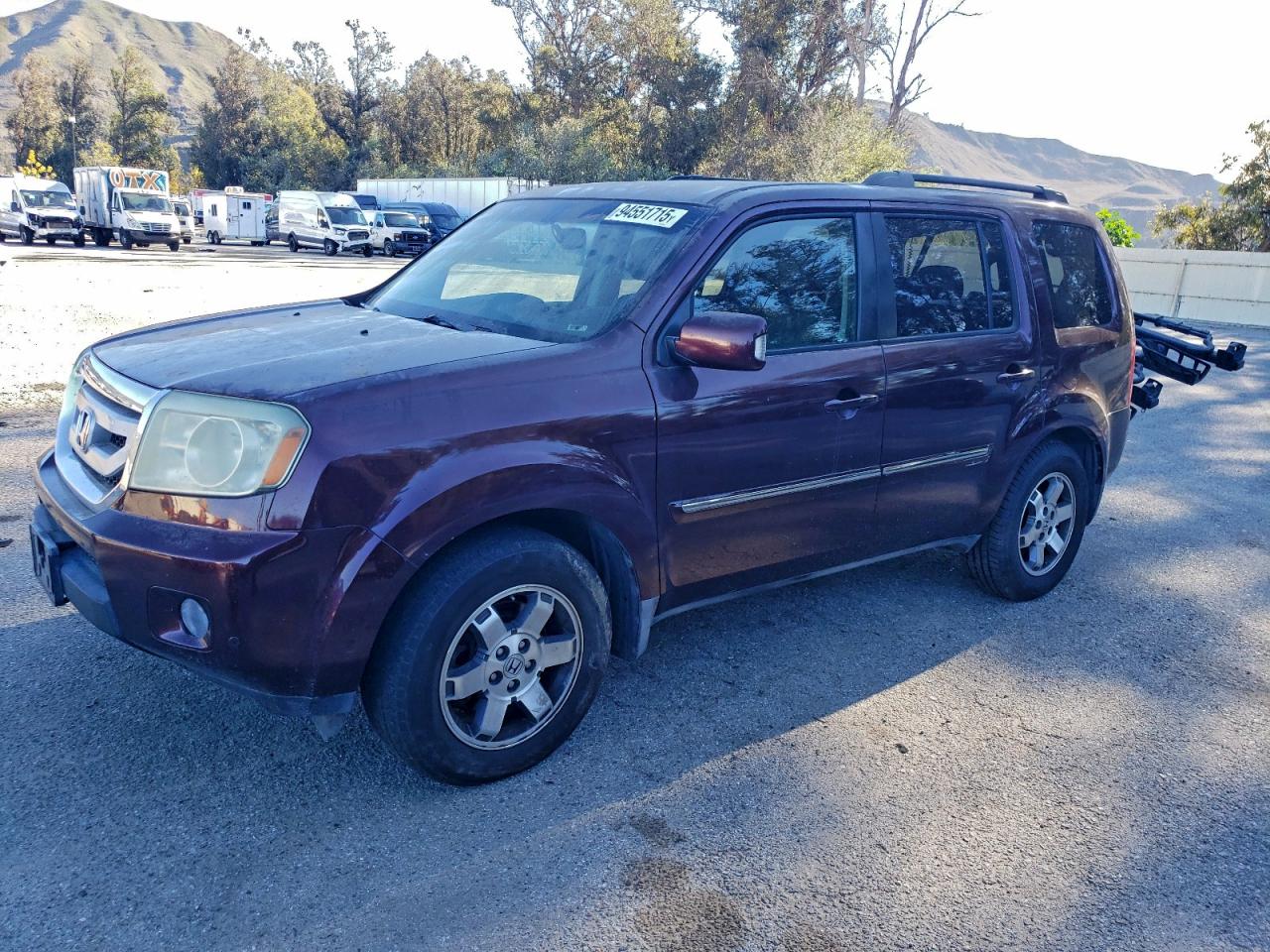 2010 Honda Pilot Touring Burgundy vin: 5FNYF4H90AB024796