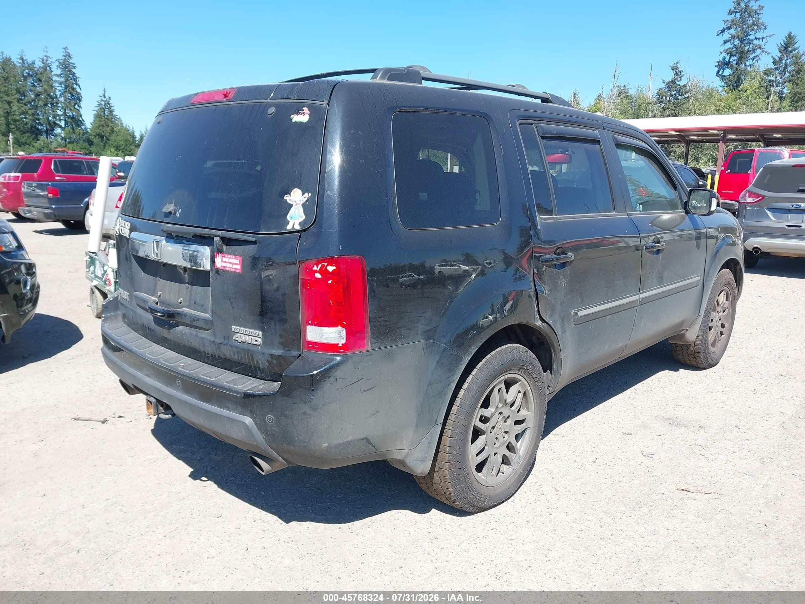 2010 Honda Pilot Touring Black vin: 5FNYF4H90AB033451