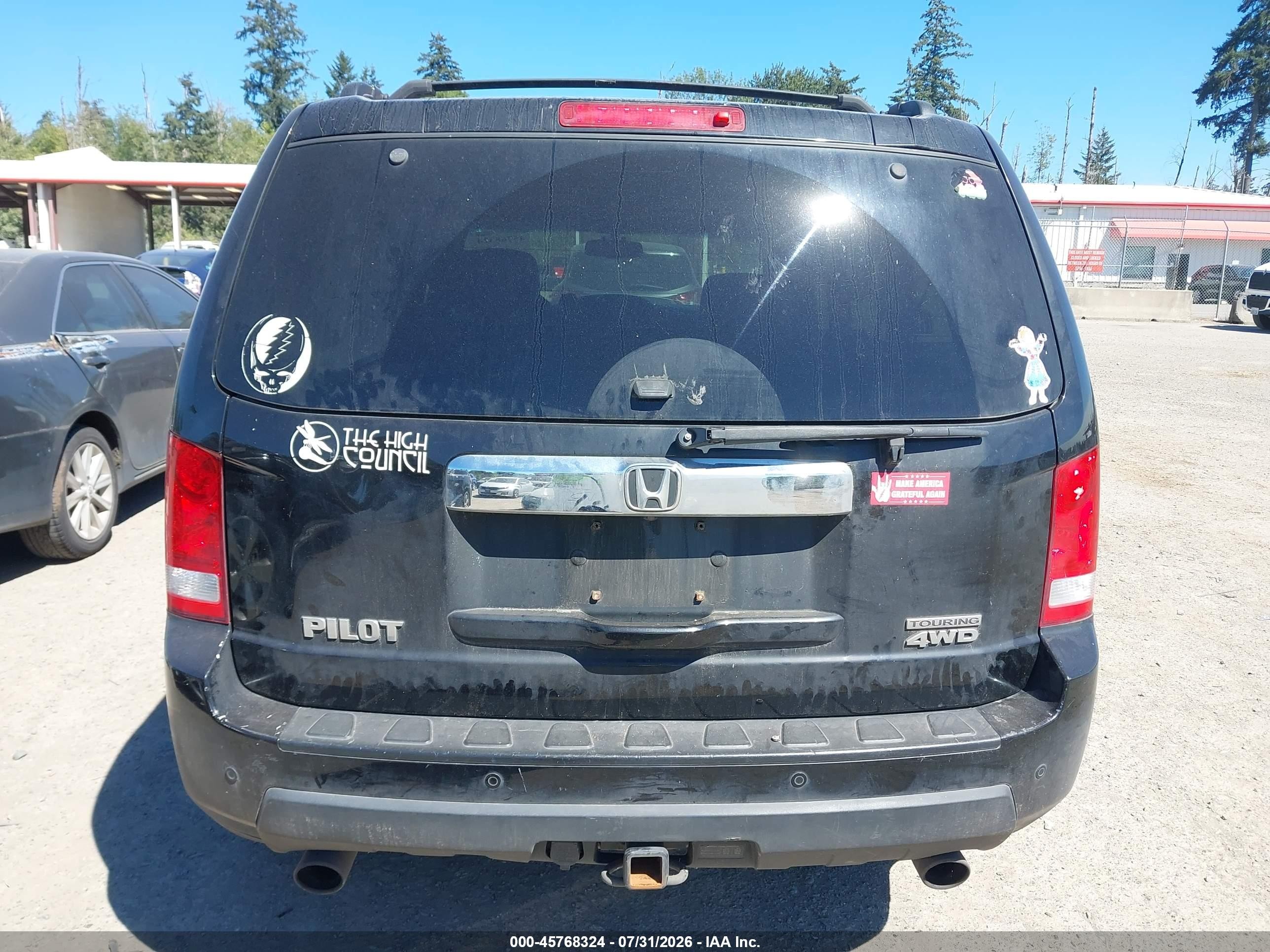 2010 Honda Pilot Touring Black vin: 5FNYF4H90AB033451