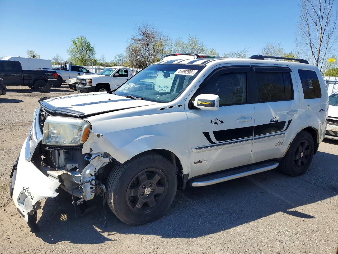 2011 Honda Pilot Touring White vin: 5FNYF4H90BB503611