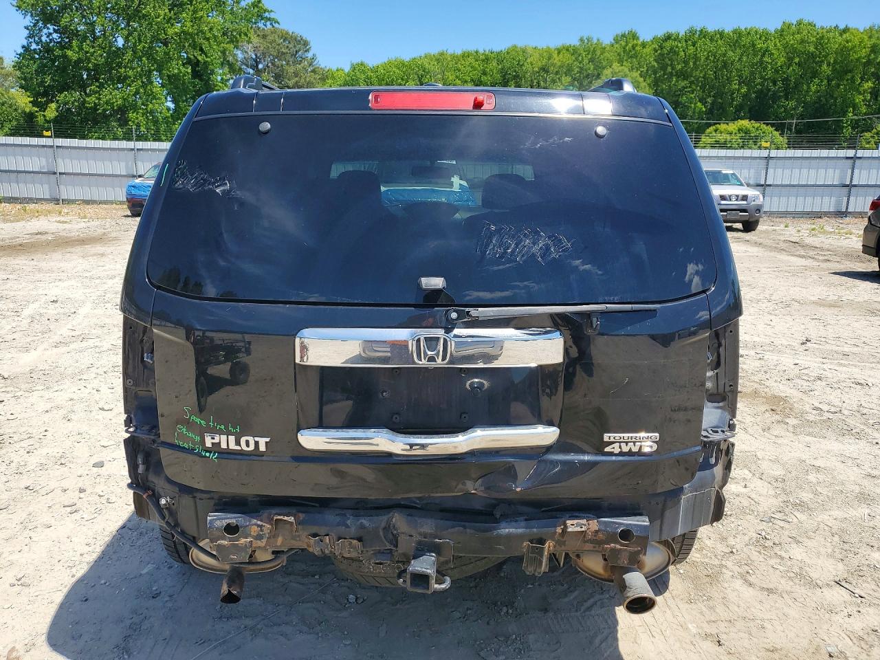 2012 Honda Pilot Touring Black vin: 5FNYF4H90CB028124