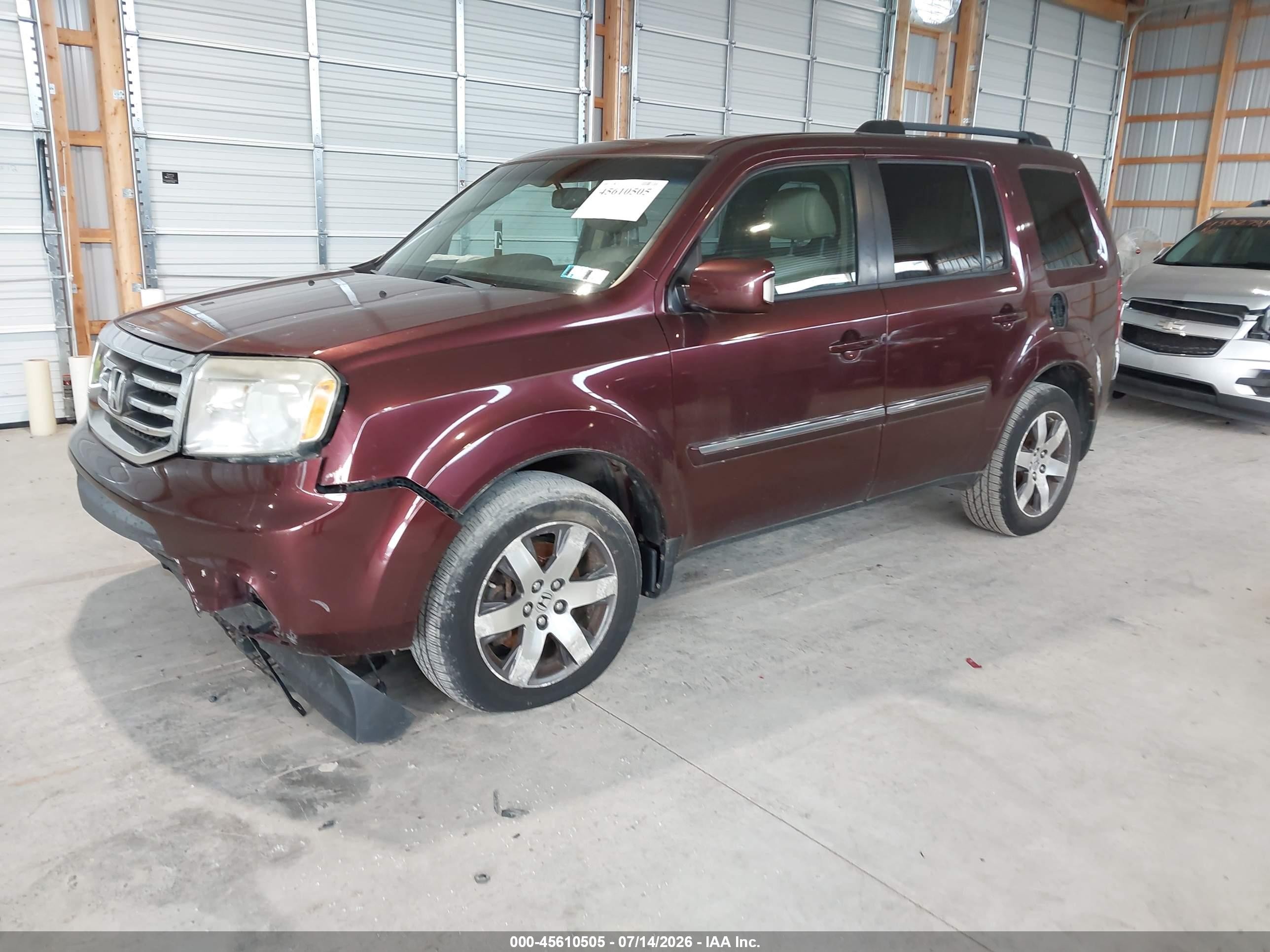 2012 Honda Pilot Touring Maroon vin: 5FNYF4H90CB041598