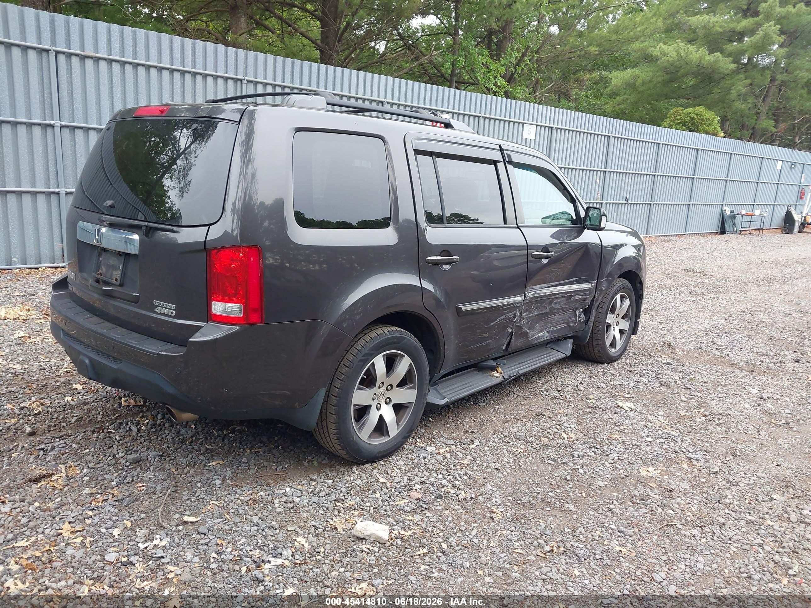 2012 Honda Pilot Touring Gray vin: 5FNYF4H90CB071779