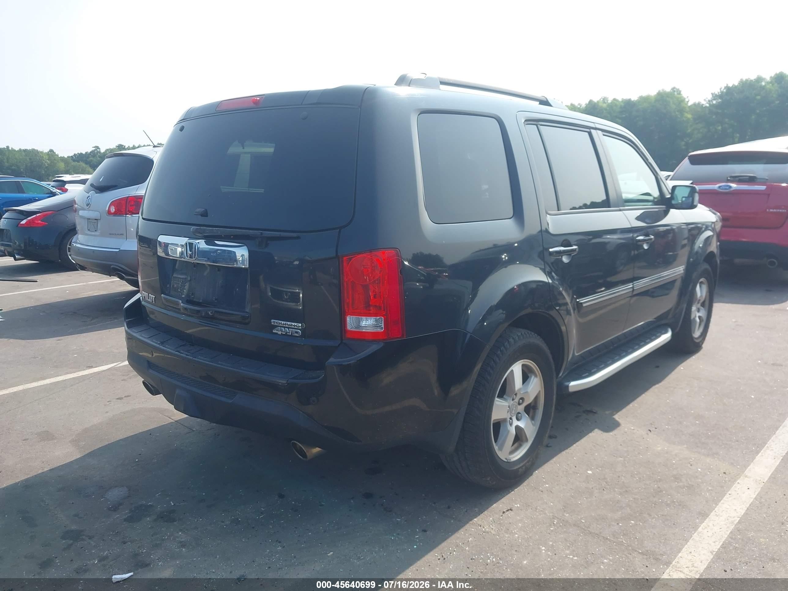 2013 Honda Pilot Touring Black vin: 5FNYF4H90DB008876