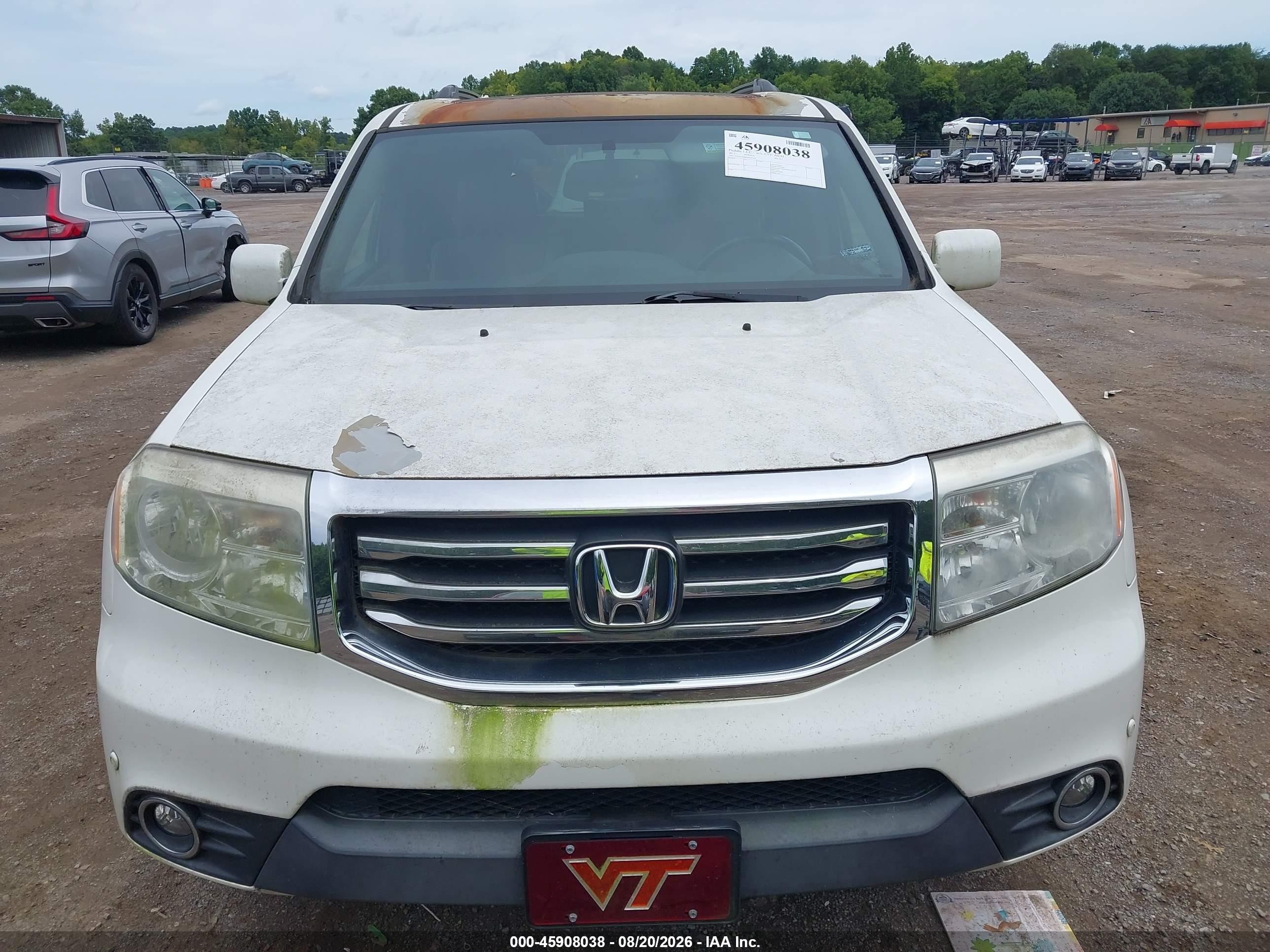 2013 Honda Pilot Touring White vin: 5FNYF4H90DB026293