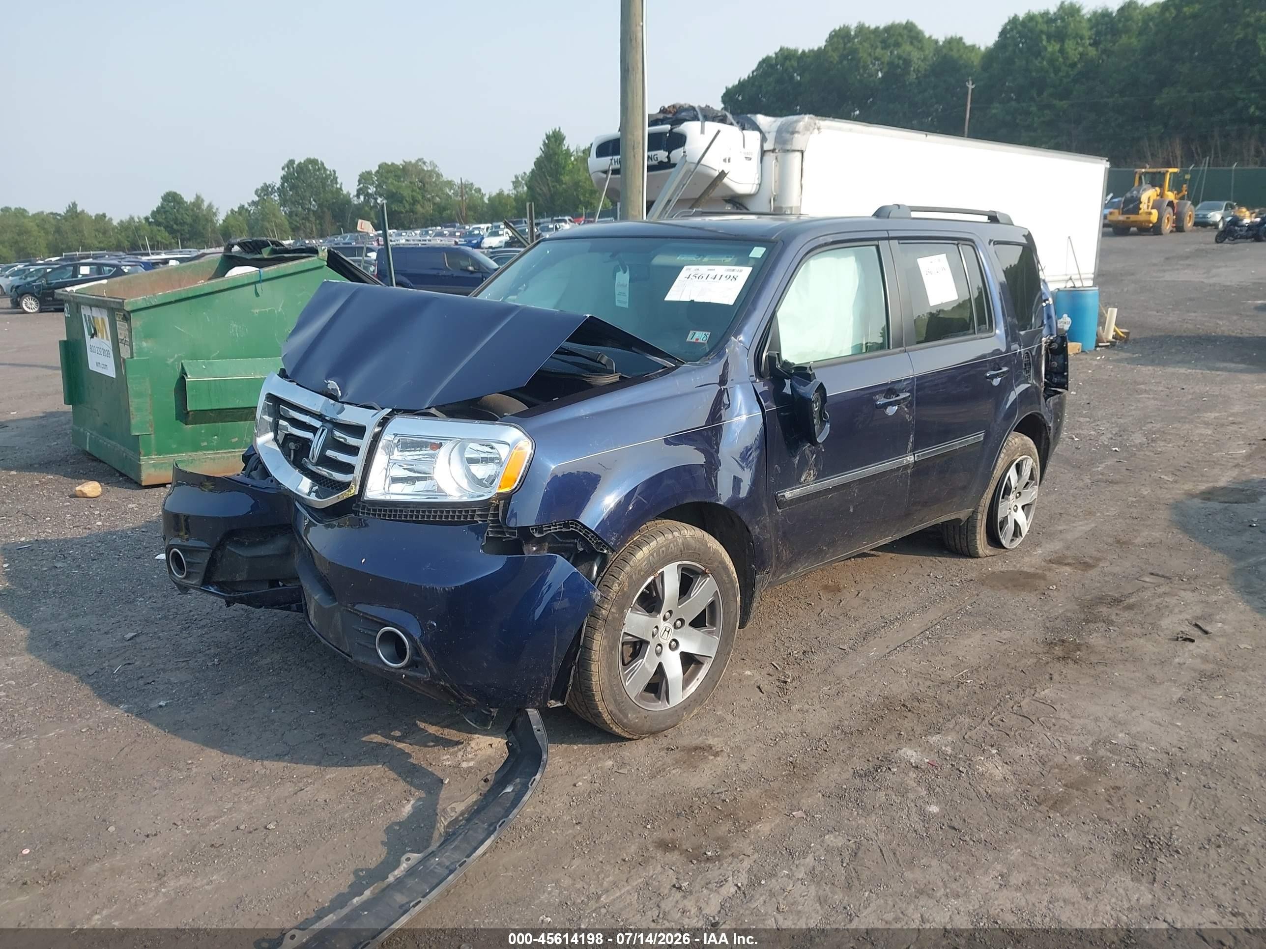 2013 Honda Pilot Touring Blue vin: 5FNYF4H90DB077650