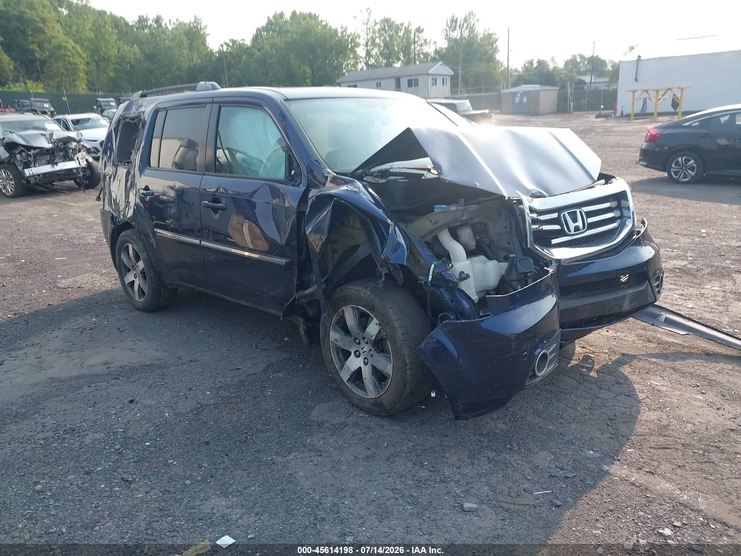 2013 Honda Pilot Touring Blue vin: 5FNYF4H90DB077650