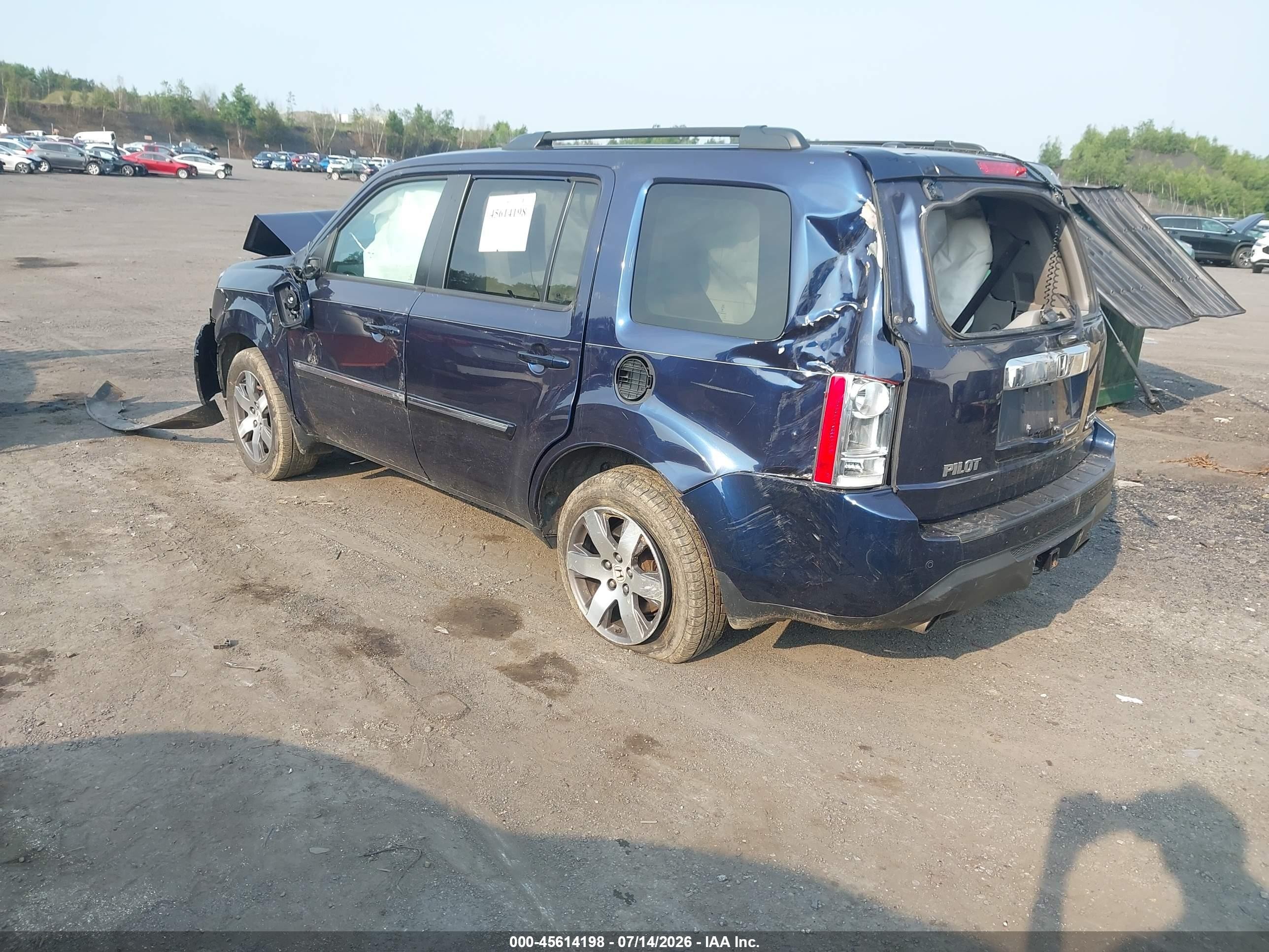 2013 Honda Pilot Touring Blue vin: 5FNYF4H90DB077650