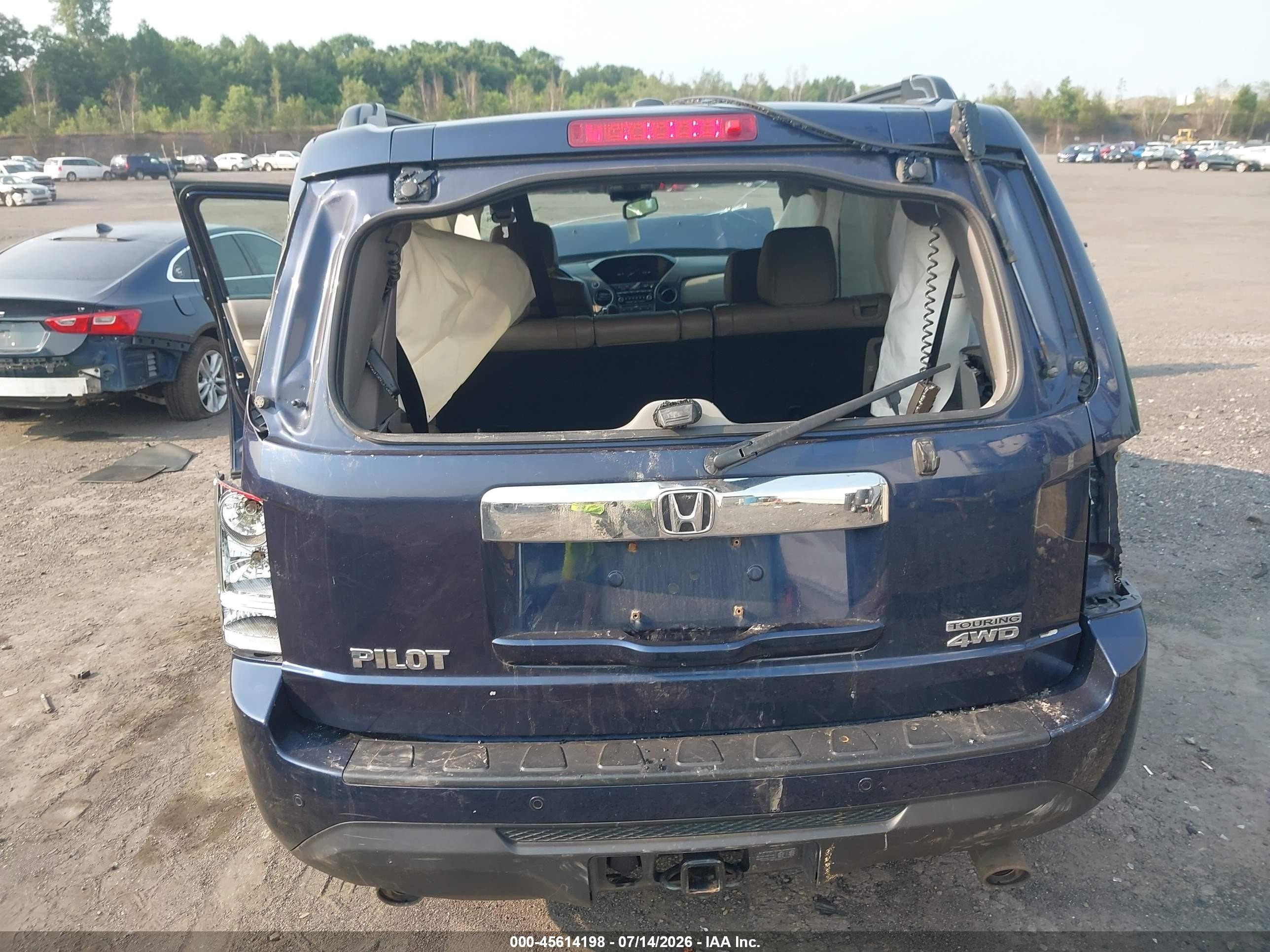2013 Honda Pilot Touring Blue vin: 5FNYF4H90DB077650