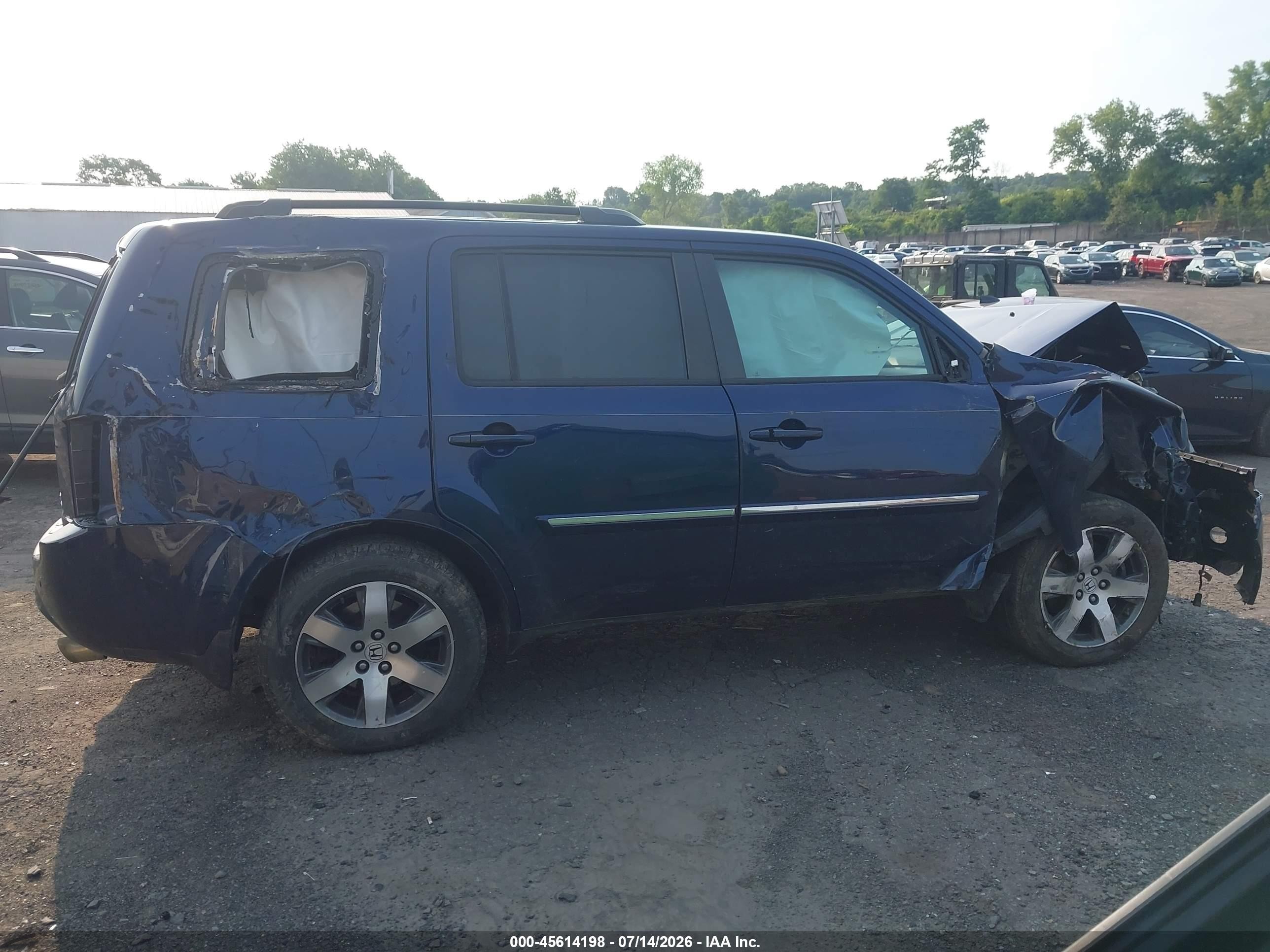 2013 Honda Pilot Touring Blue vin: 5FNYF4H90DB077650