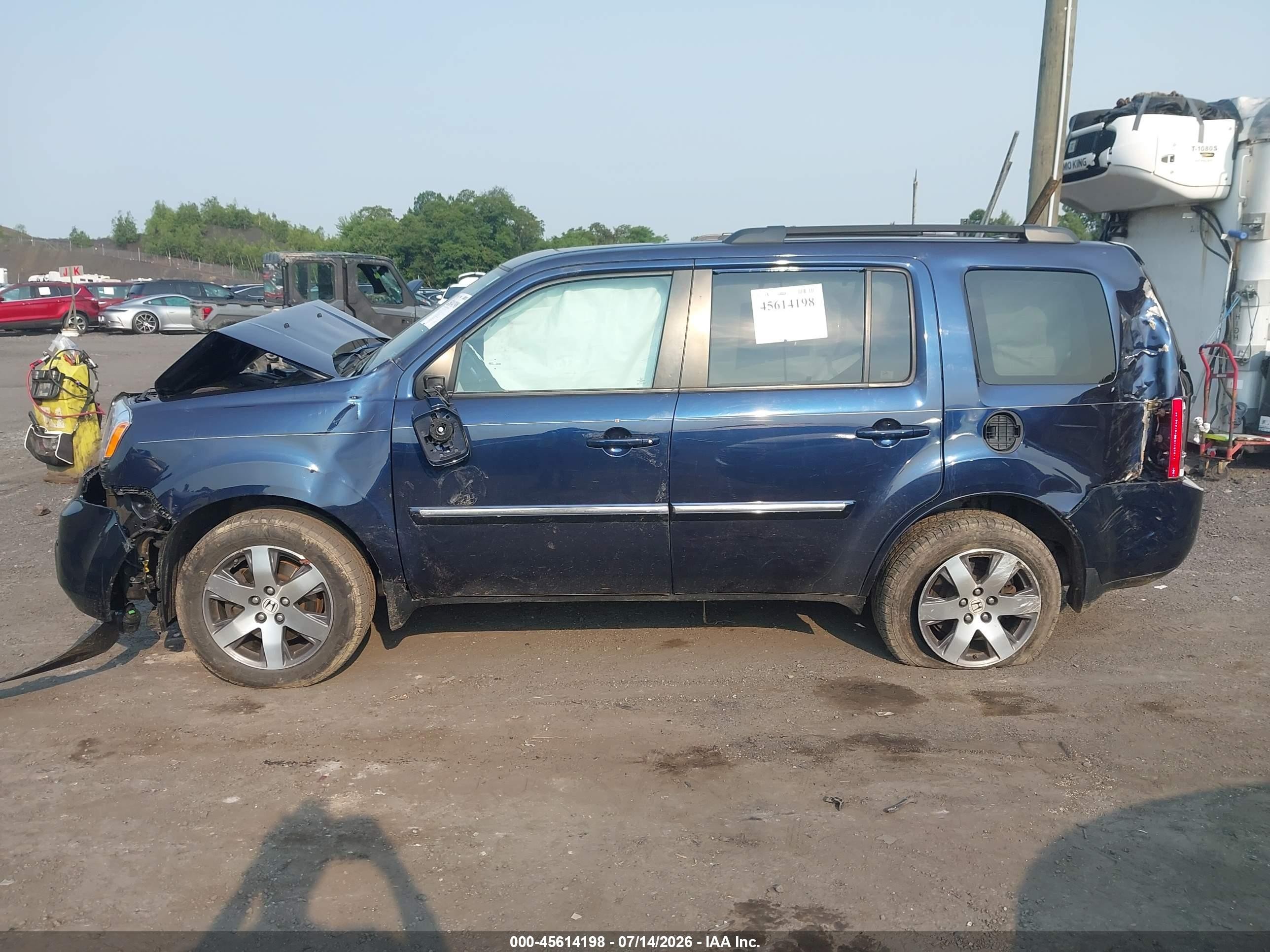 2013 Honda Pilot Touring Blue vin: 5FNYF4H90DB077650