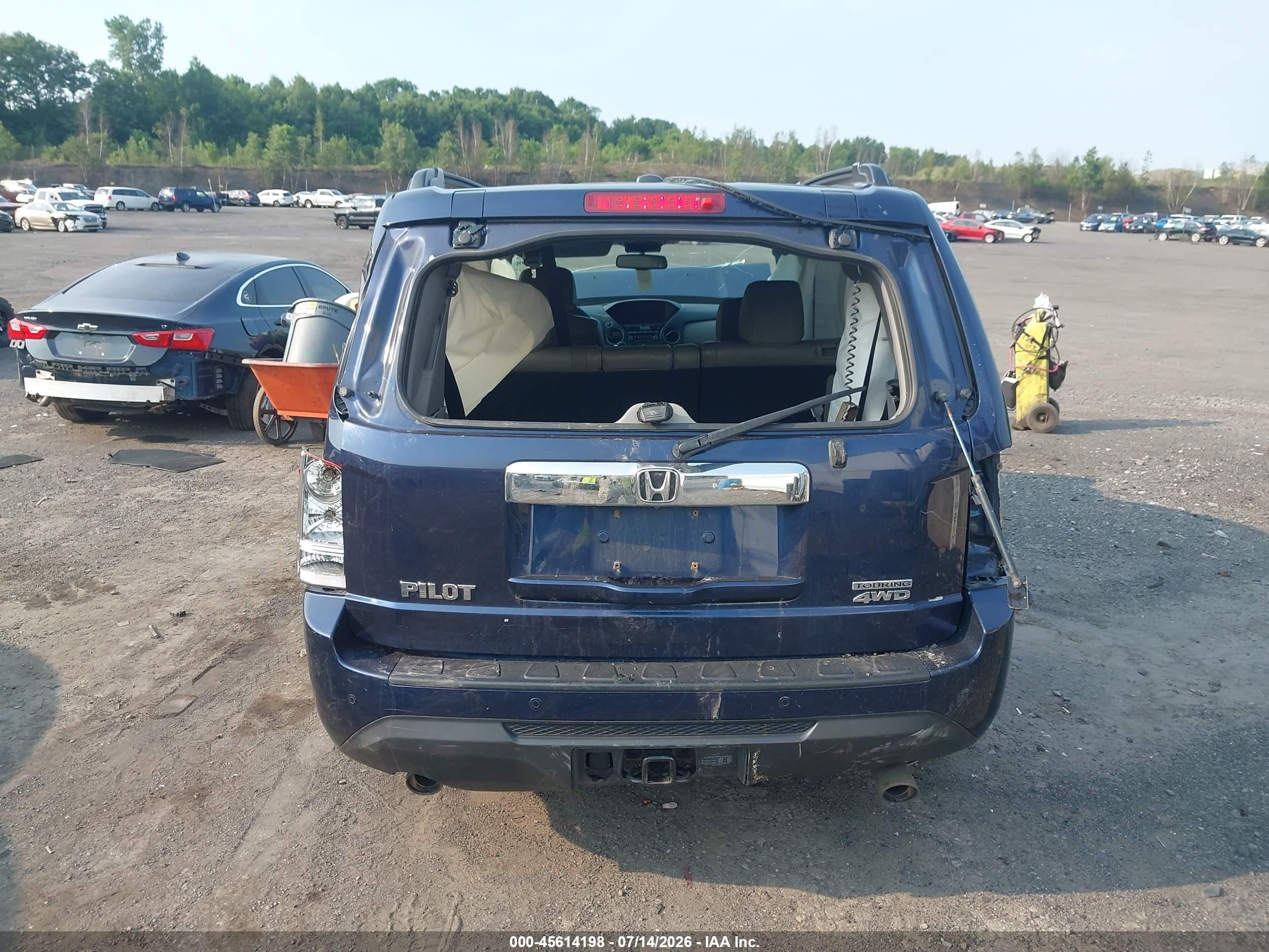 2013 Honda Pilot Touring Blue vin: 5FNYF4H90DB077650