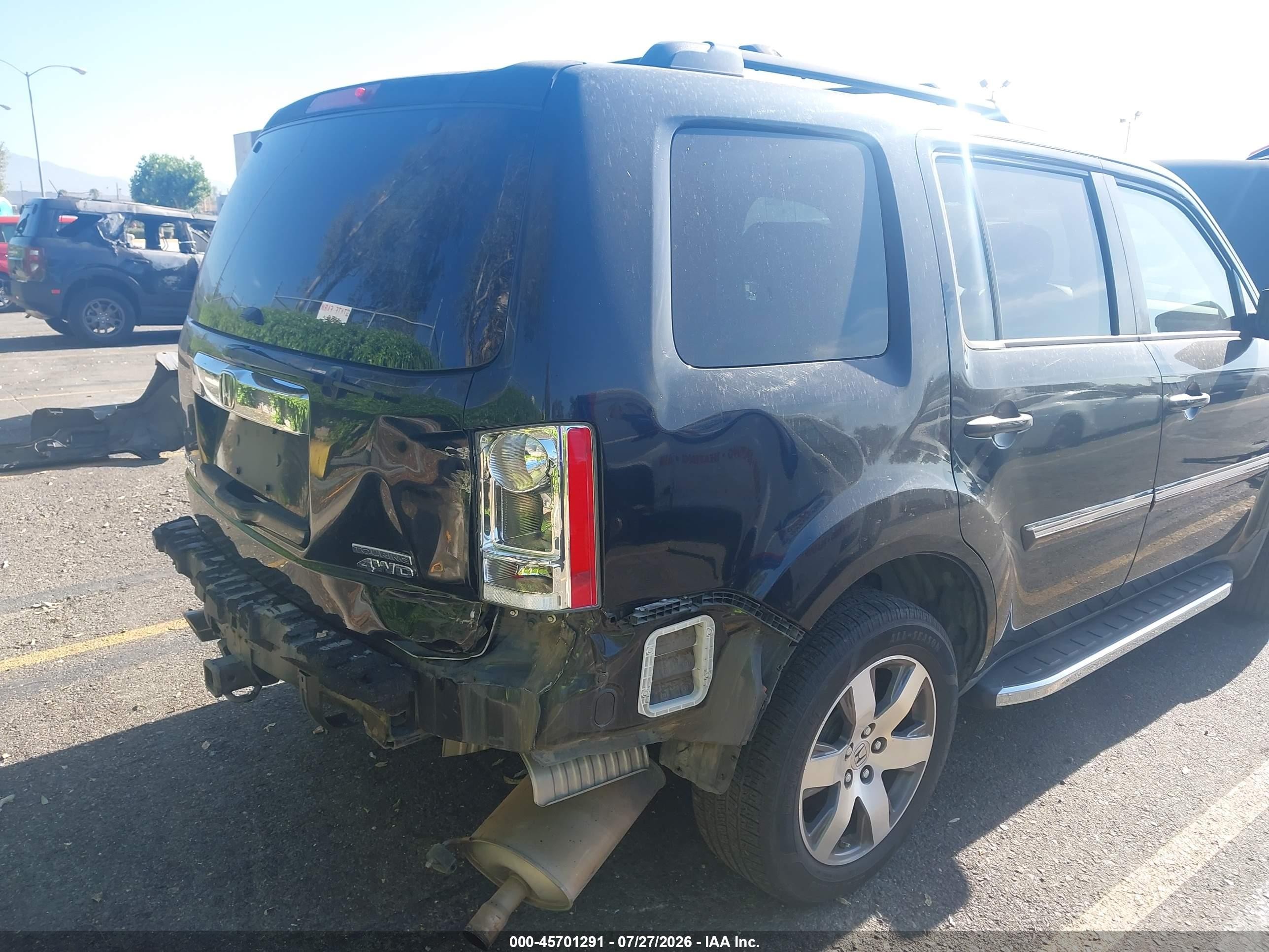 2015 Honda Pilot Touring Черный vin: 5FNYF4H90FB022103