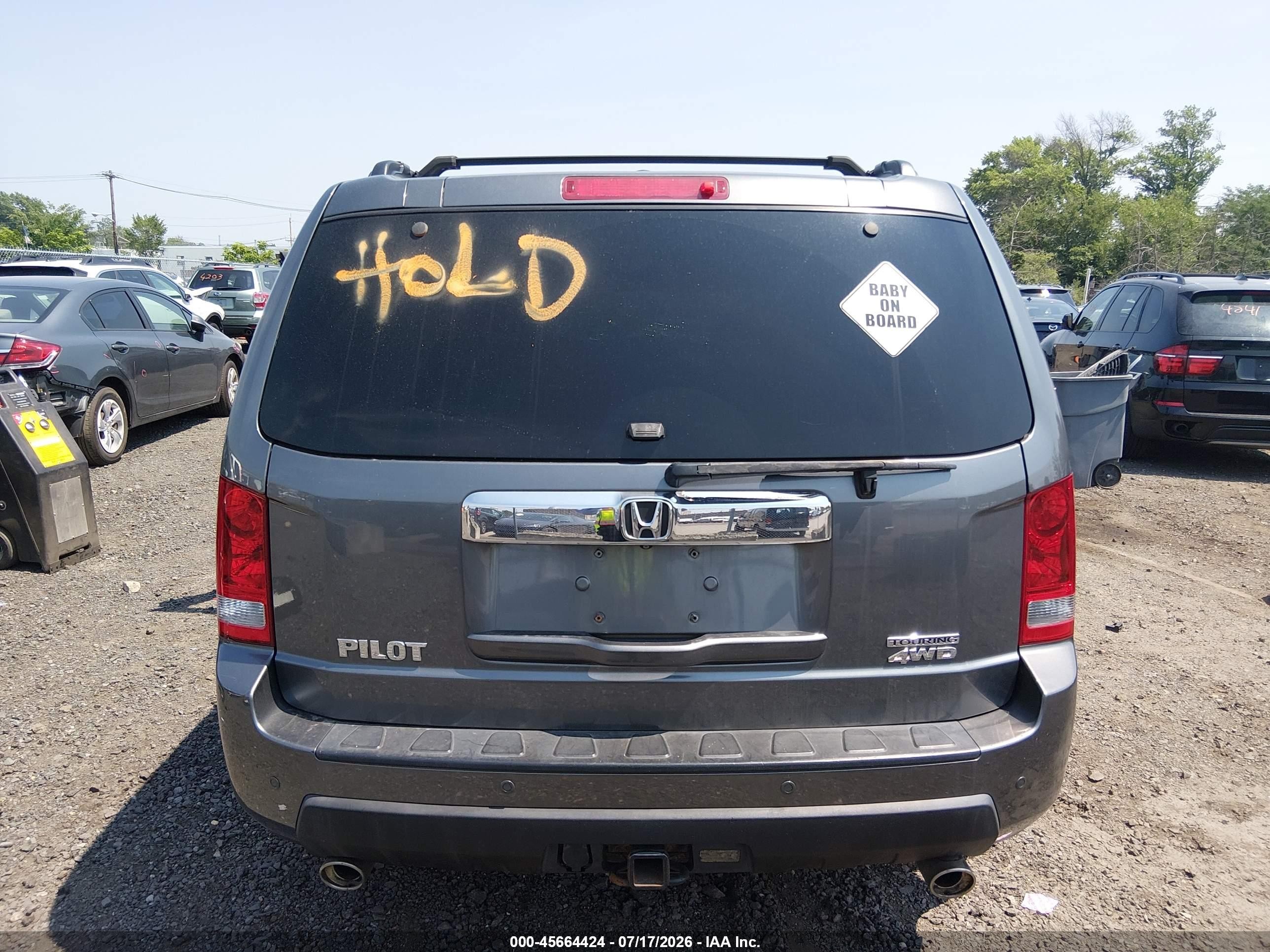 2011 Honda Pilot Touring Серый vin: 5FNYF4H91BB012609