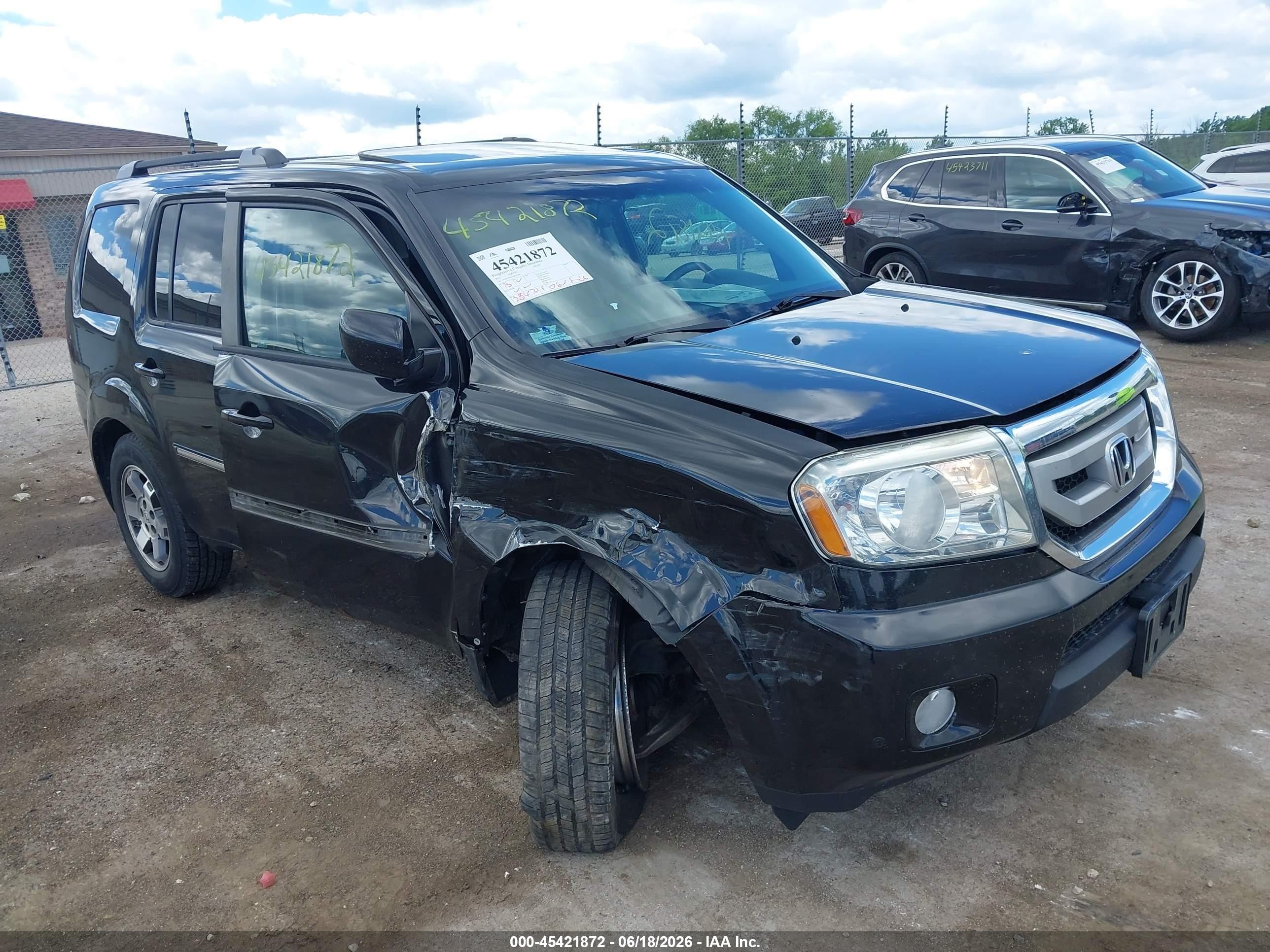 2011 Honda Pilot Touring Black vin: 5FNYF4H91BB056965