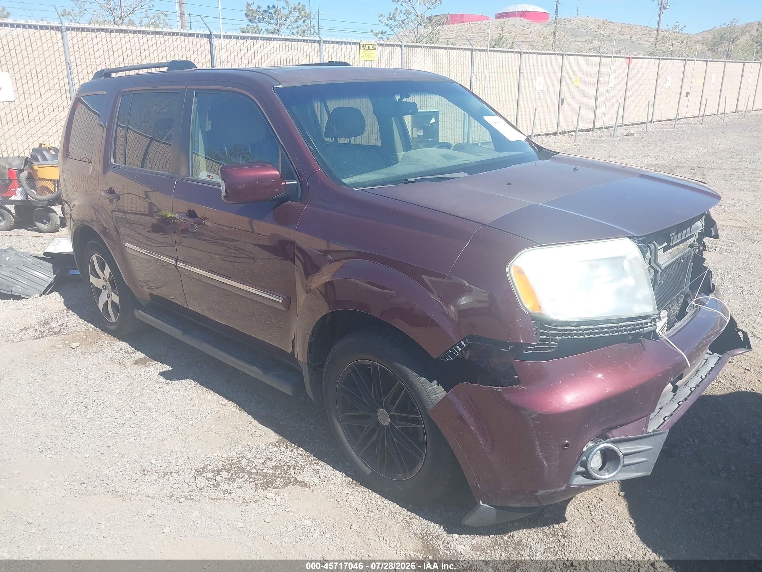 2012 Honda Pilot Touring Red vin: 5FNYF4H91CB031629