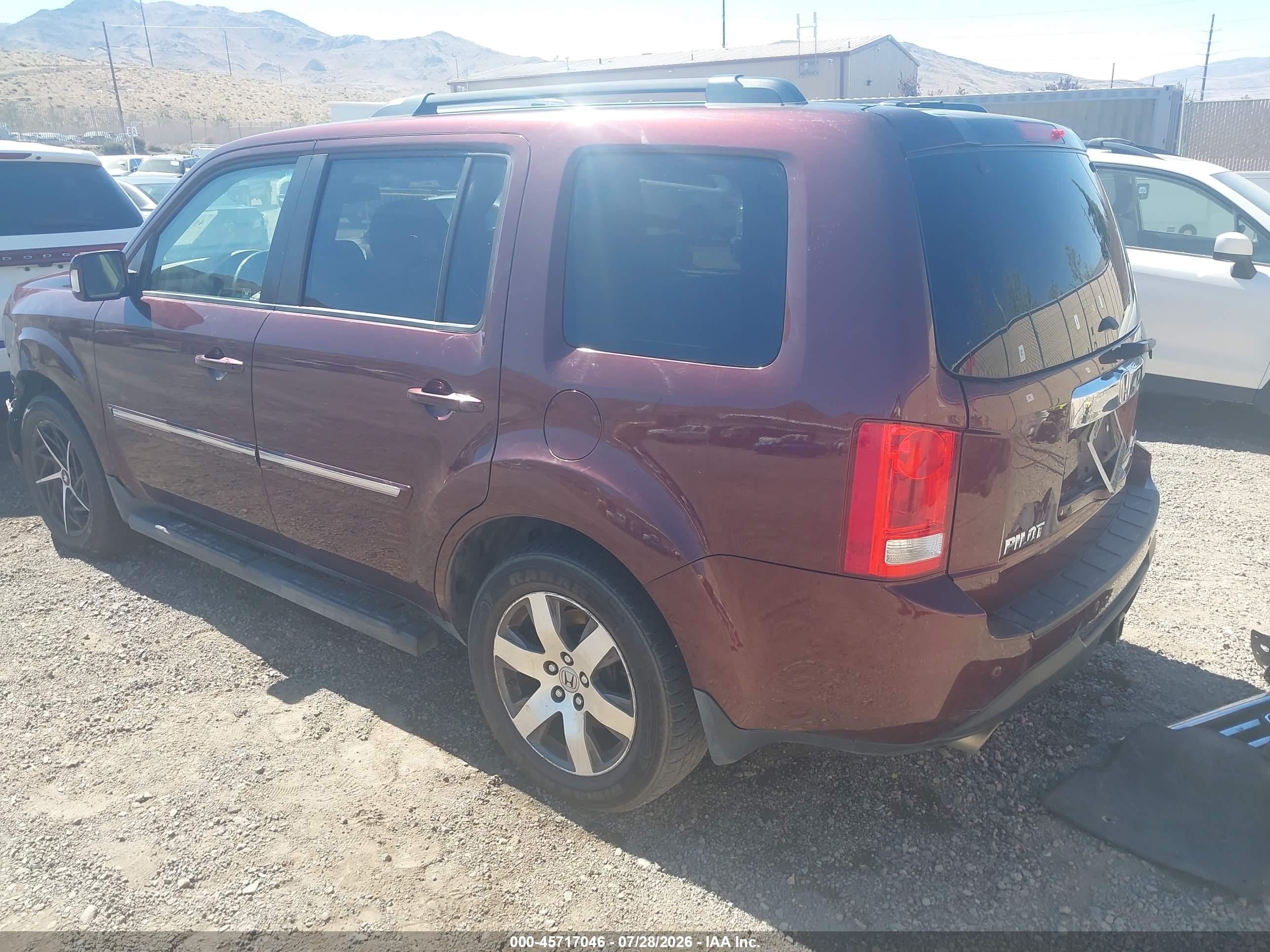 2012 Honda Pilot Touring Red vin: 5FNYF4H91CB031629