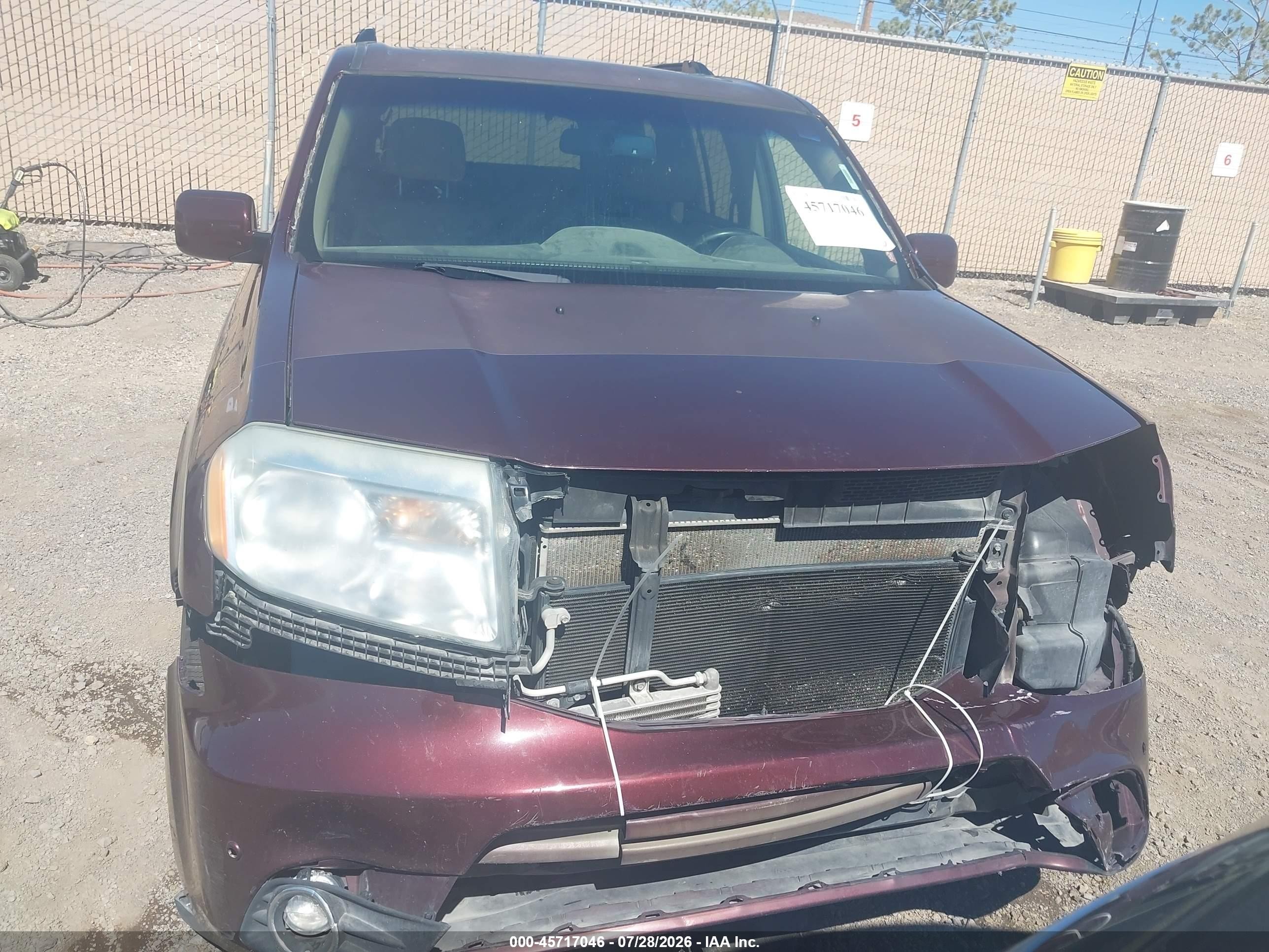 2012 Honda Pilot Touring Red vin: 5FNYF4H91CB031629