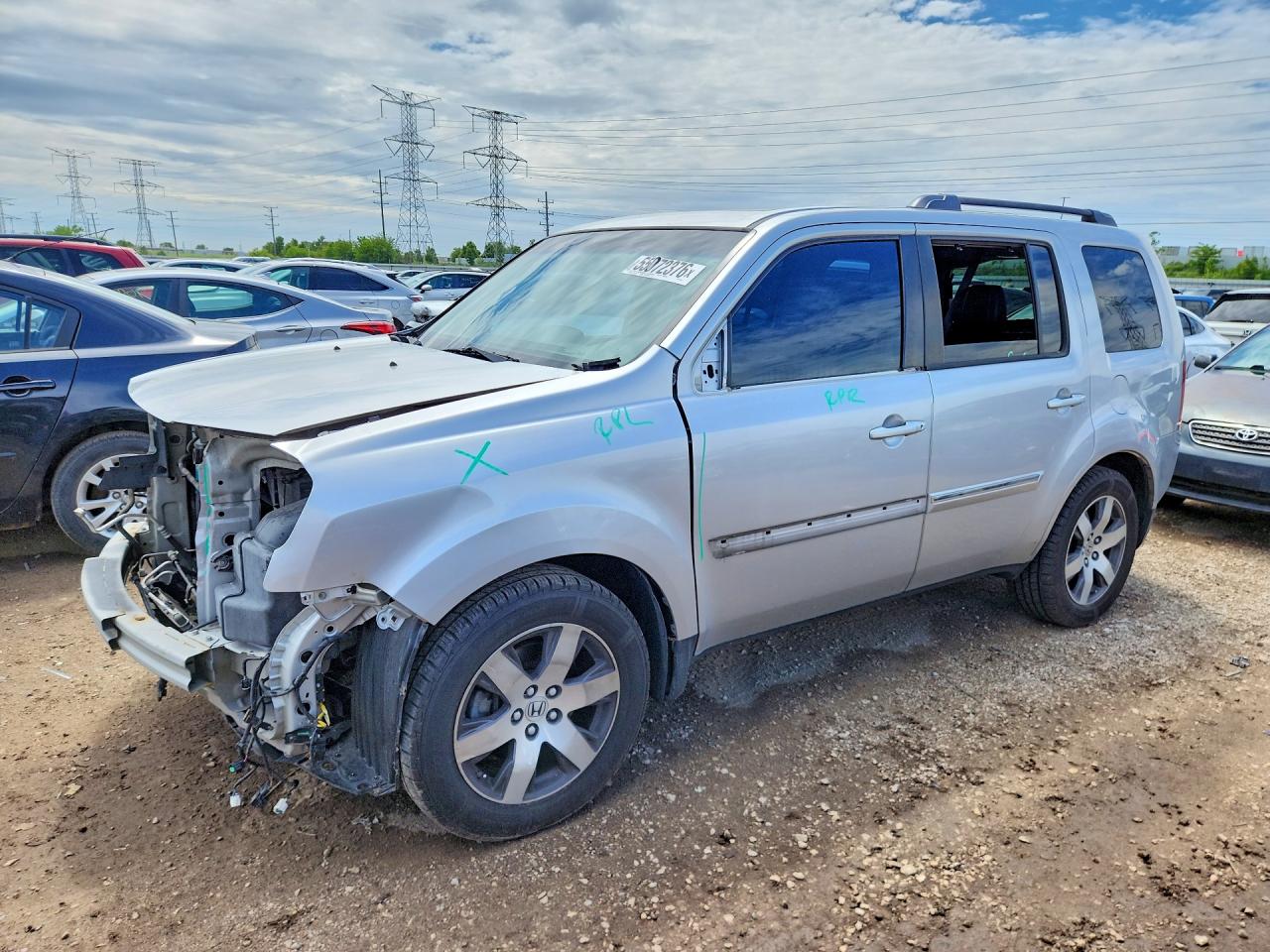 2012 Honda Pilot Touring Серебряный vin: 5FNYF4H91CB066817