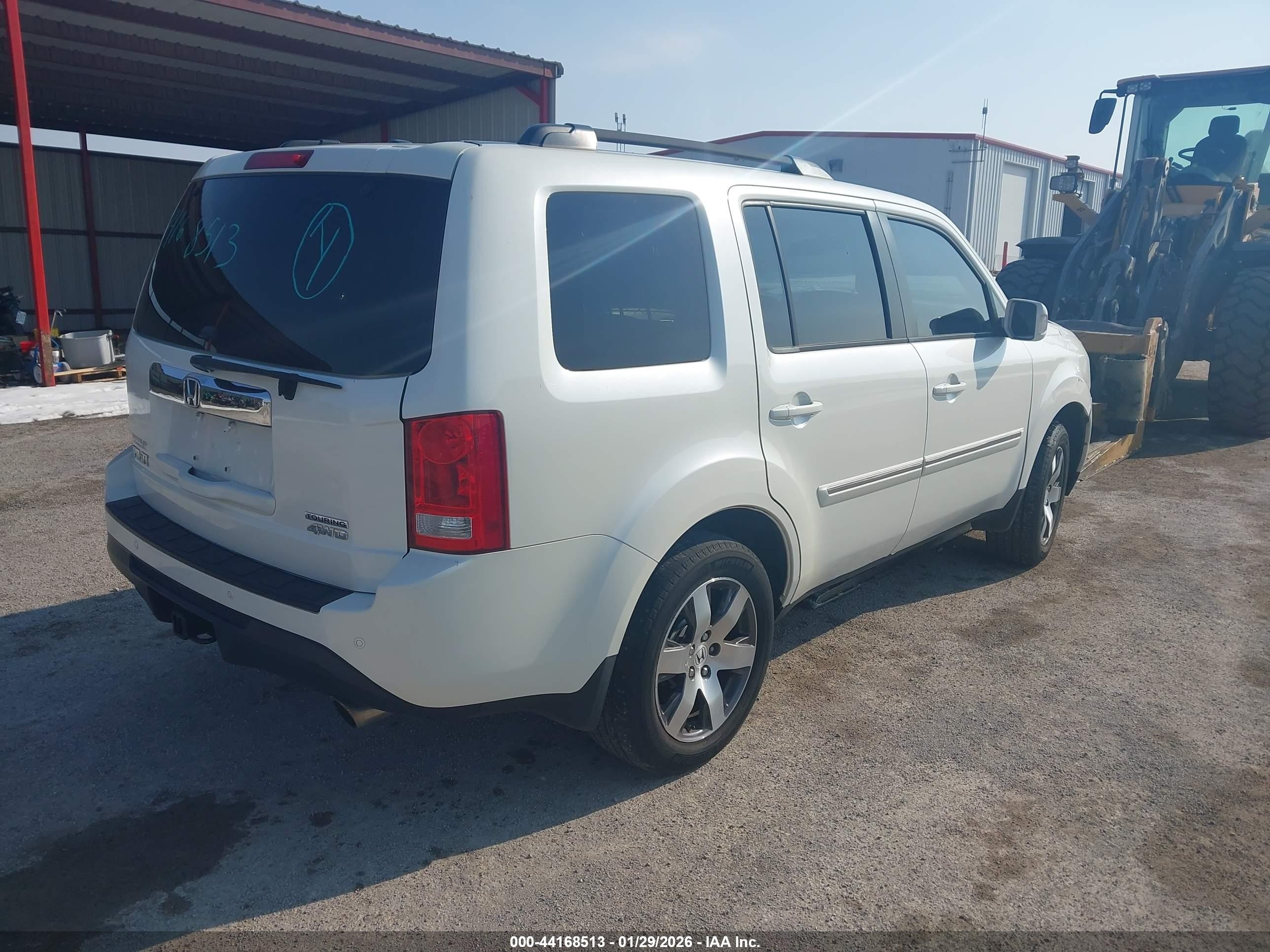 2012 Honda Pilot Touring White vin: 5FNYF4H91CB080426