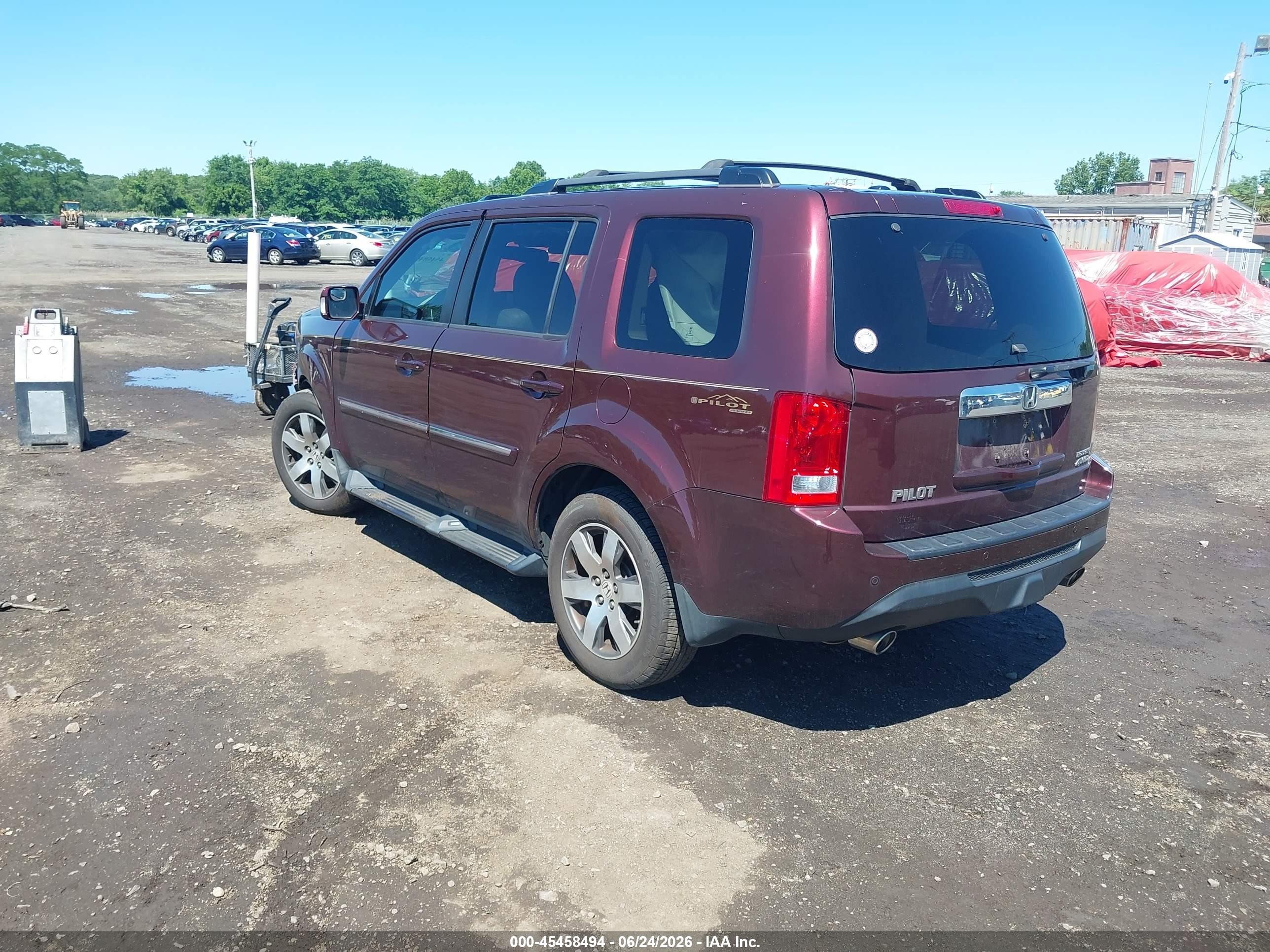 2013 Honda Pilot Touring Бордовый vin: 5FNYF4H91DB025802